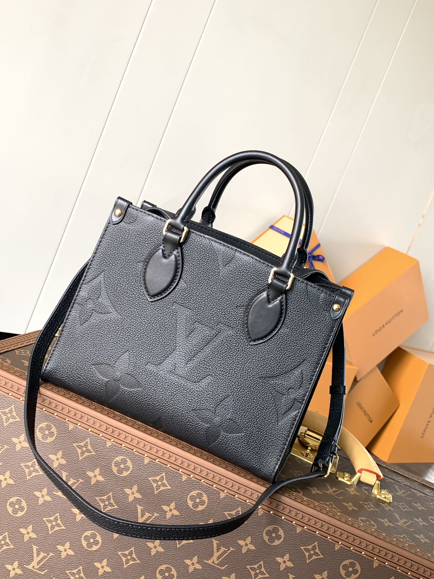 M45653 LV OnTheGo PM Bag in Black  Monogram Empreinte leather
