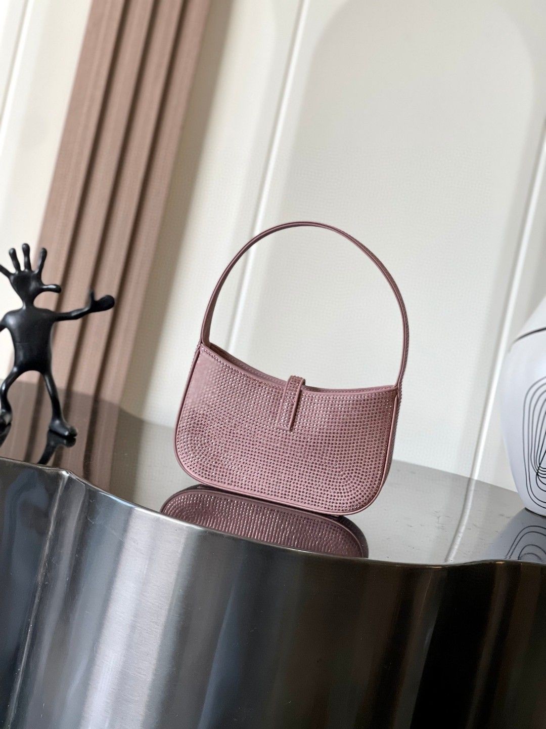 Saint Laurent YSL satin and crystal mini bag