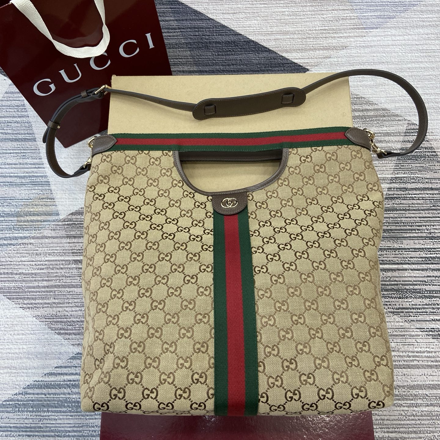 Gucci Bags Giglio GG Denim Fabric 865452 (10A Mirror Version)