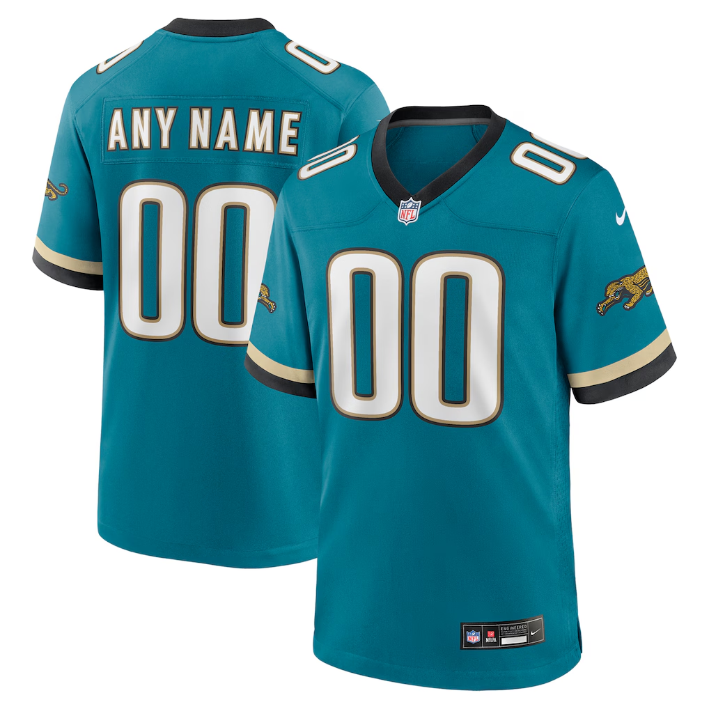 Customized Nike  White Jacksonville Jaguars Football Jersey Teal Game Jersey