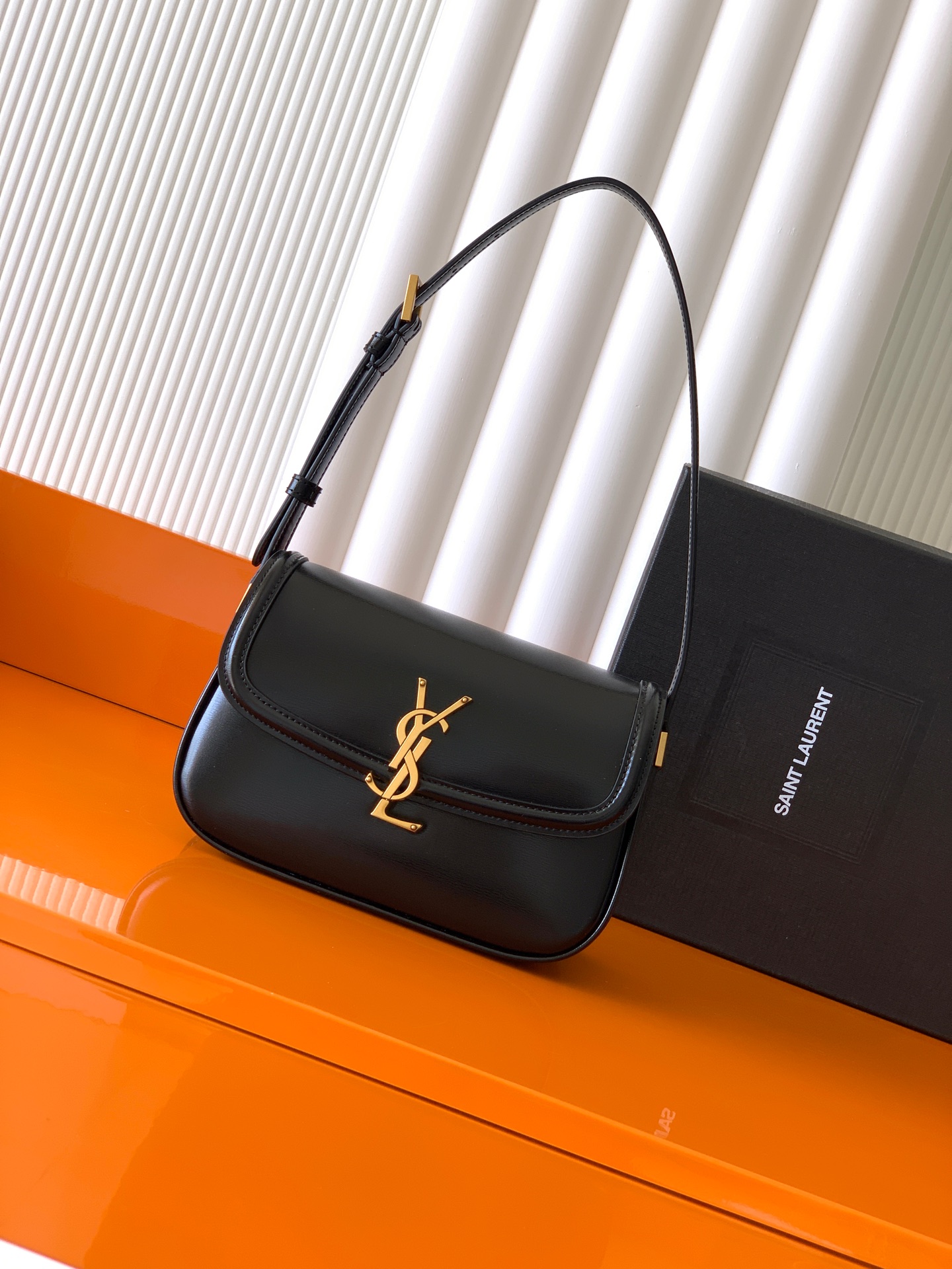 Saint Laurent Black Solferino Mini Bag in Smooth leather
