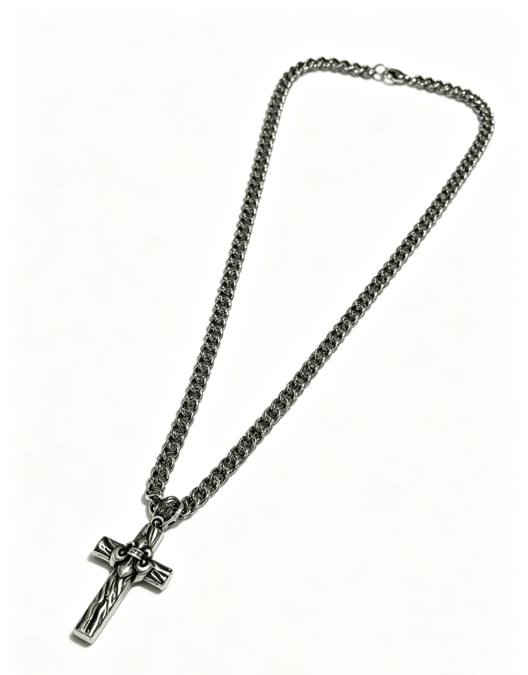 Chrome Hearts Oxidized Silver Unisex Necklace 60cm