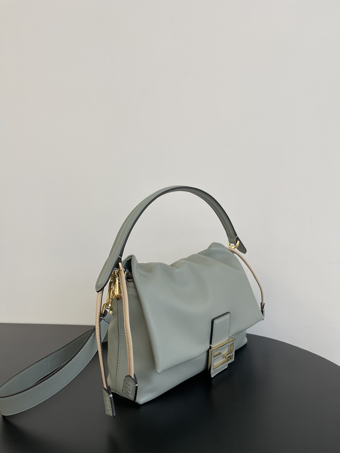 Fendi Medium Baguette Soft Bag in Nappa leather-Light green