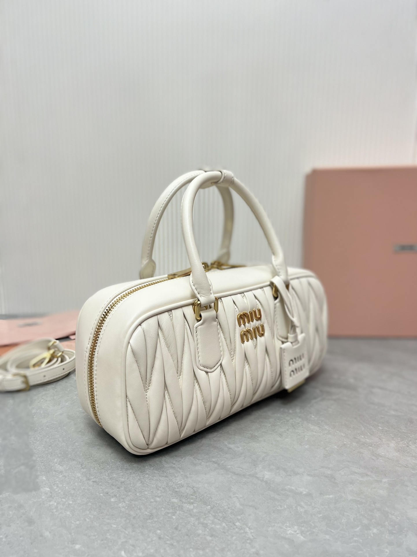 Miumiu Arcadie matelassé nappa leather bag