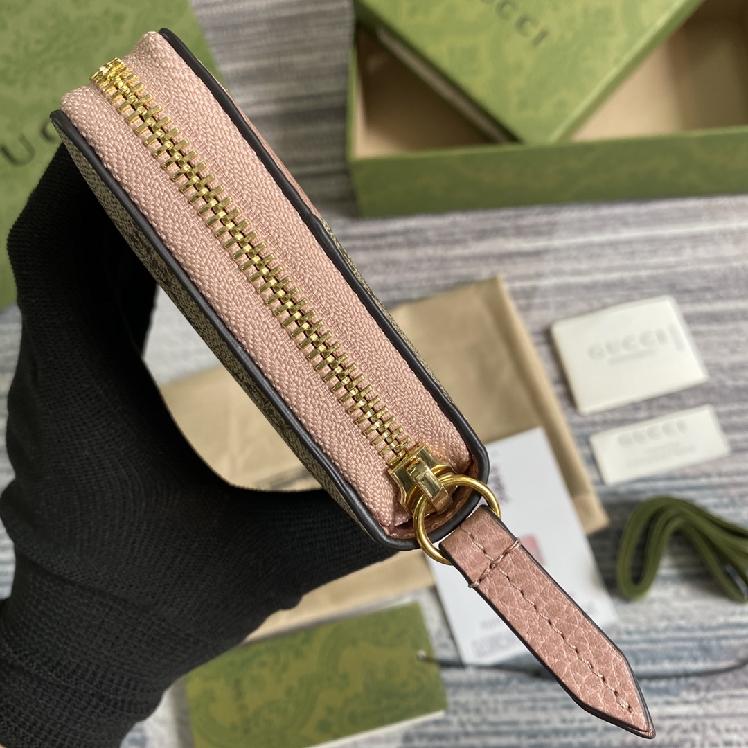 Gucci Bi-colour GG Marmont zip around wallet 456117