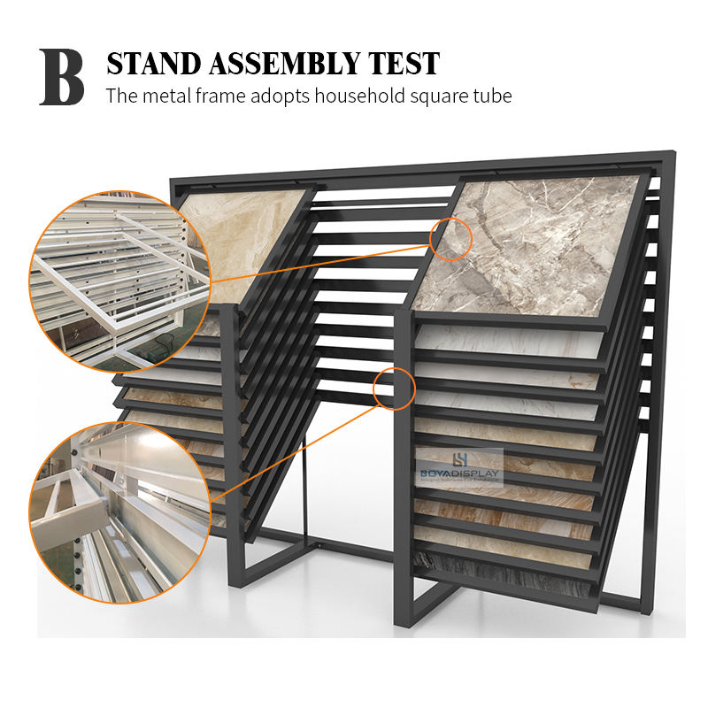 Factory Direct Custom High Capacity Multi Layer Angled-Insert Metal Display Rack Multi SKU for All Panel Displays