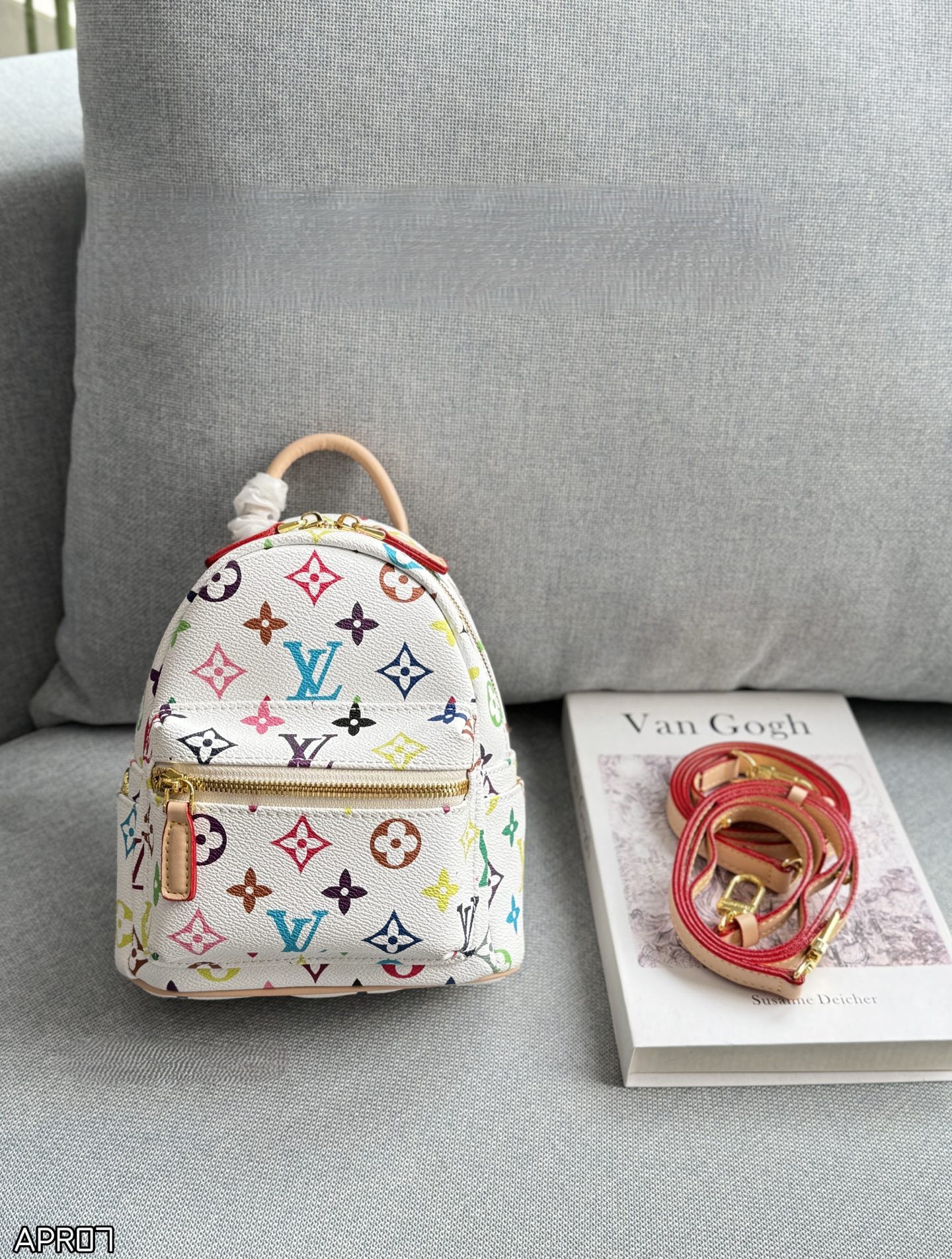 Louis Vuitton LV x Takashi Murakami  Mini Multicolor Coated Canvas Palm Springs Dome Backpack - KAIROO