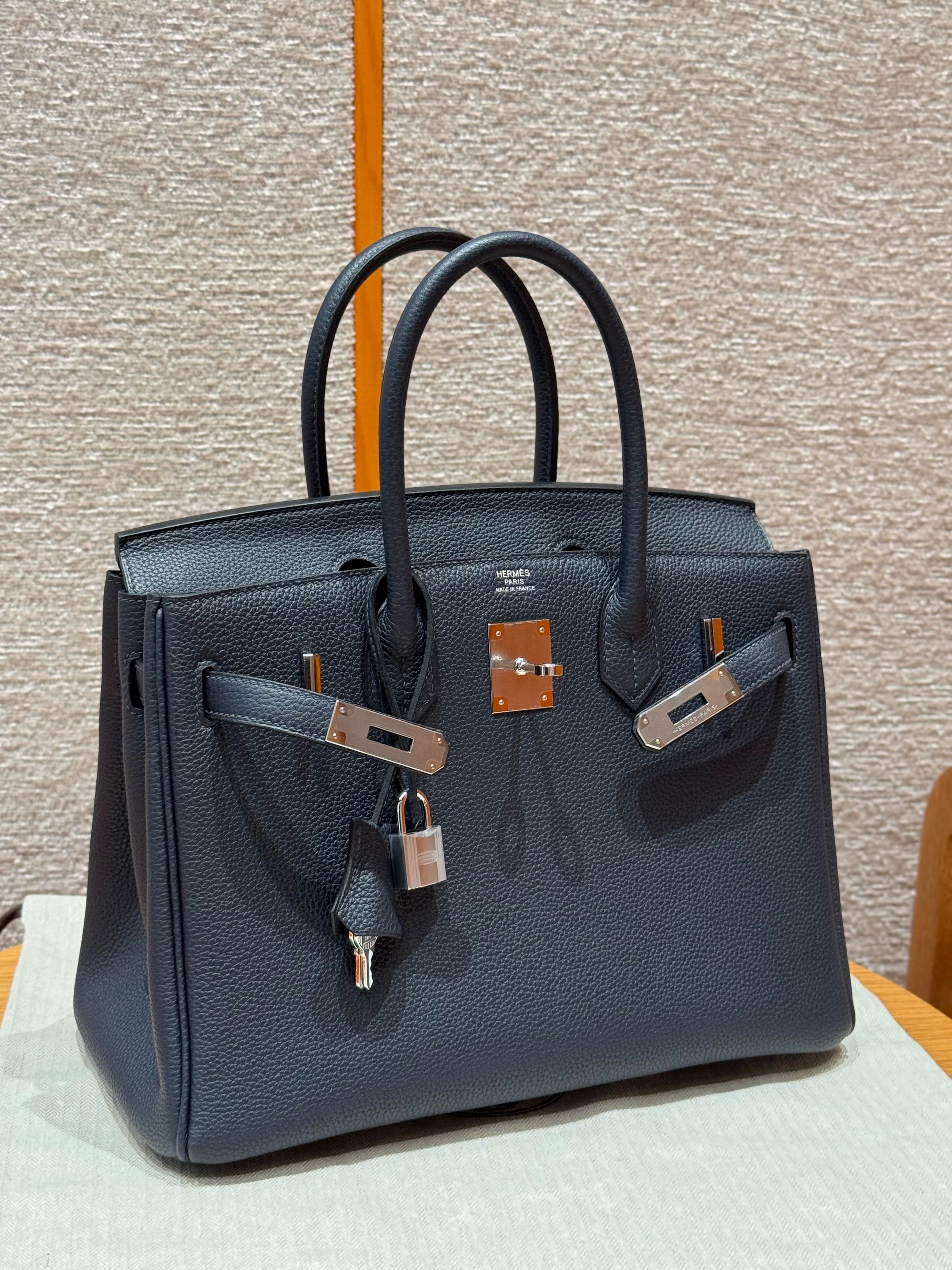 Hermes Blue Nuit Togo Birkin 30 Bag