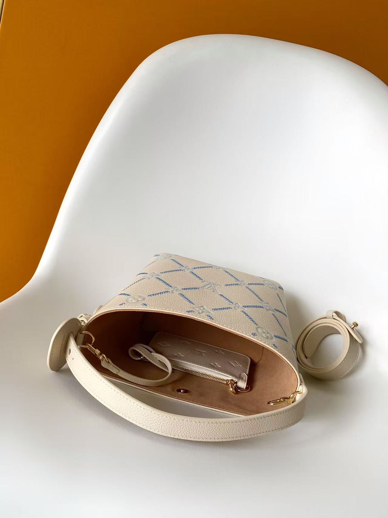 Louis Vuitton White Embroidered All In BB Handbag