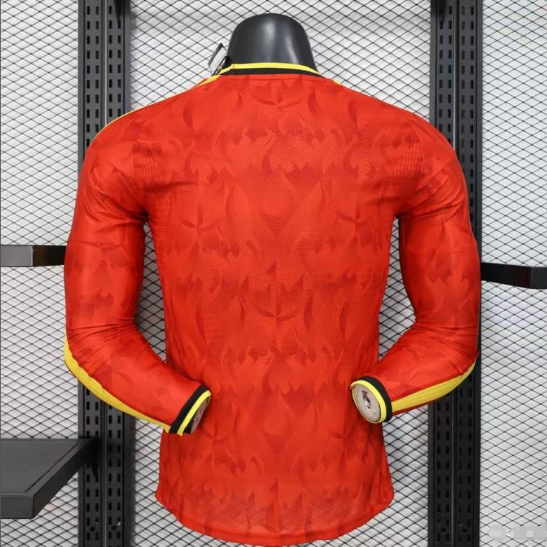 Player Version 2026 Belgium Home Red Long Sleeve Jersey S-3XL
