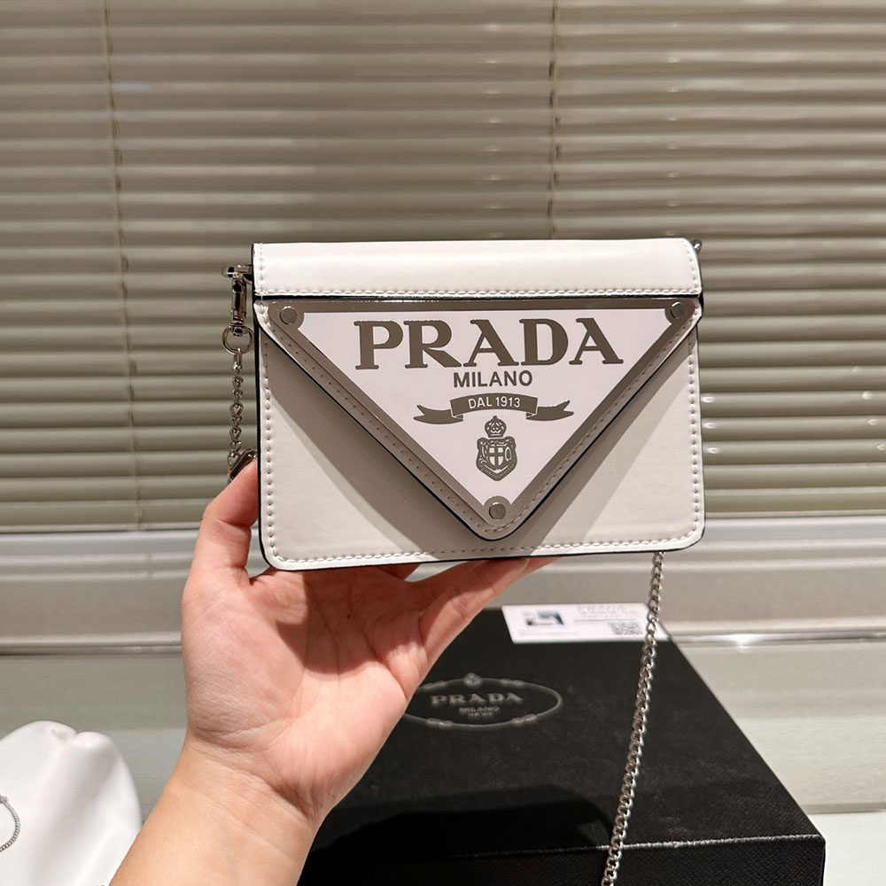 Prada Shiny Leather Shoulder Mini Bag
