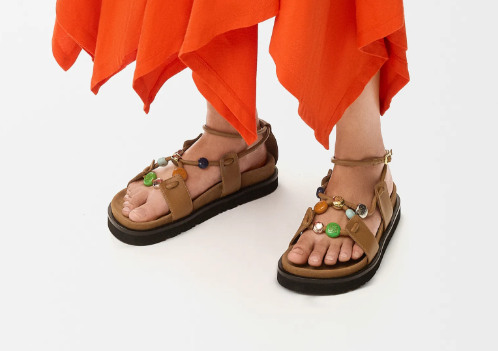 Loewe Pebble Beads Fussbelt Sandal