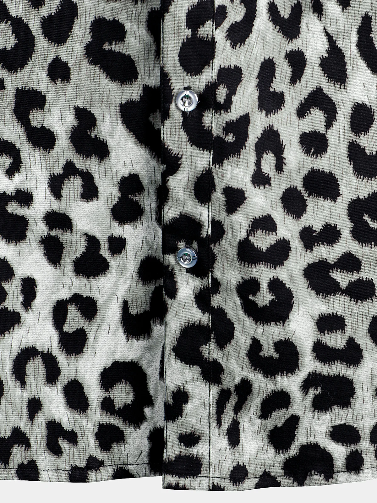 Men's White Leopard Cheetah Animal Print Rock Cotton Casual Short Sleeve Shirt
