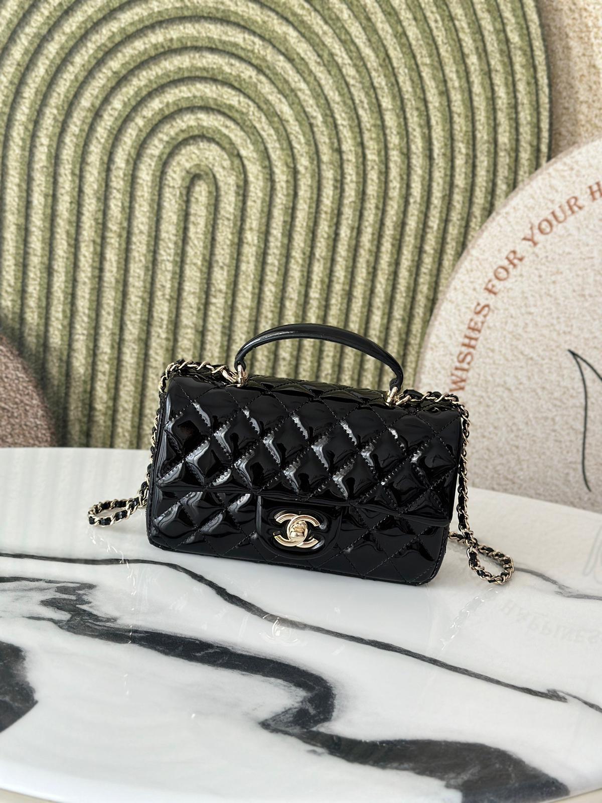 CHANEL patent leather handbag