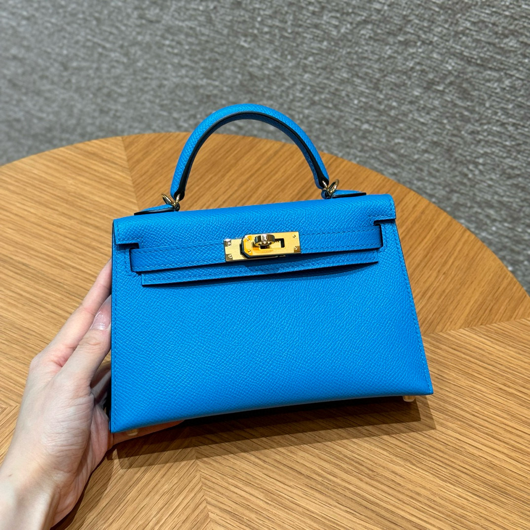 Hermes Blue Frida Epsom Mini Kelly 20 II