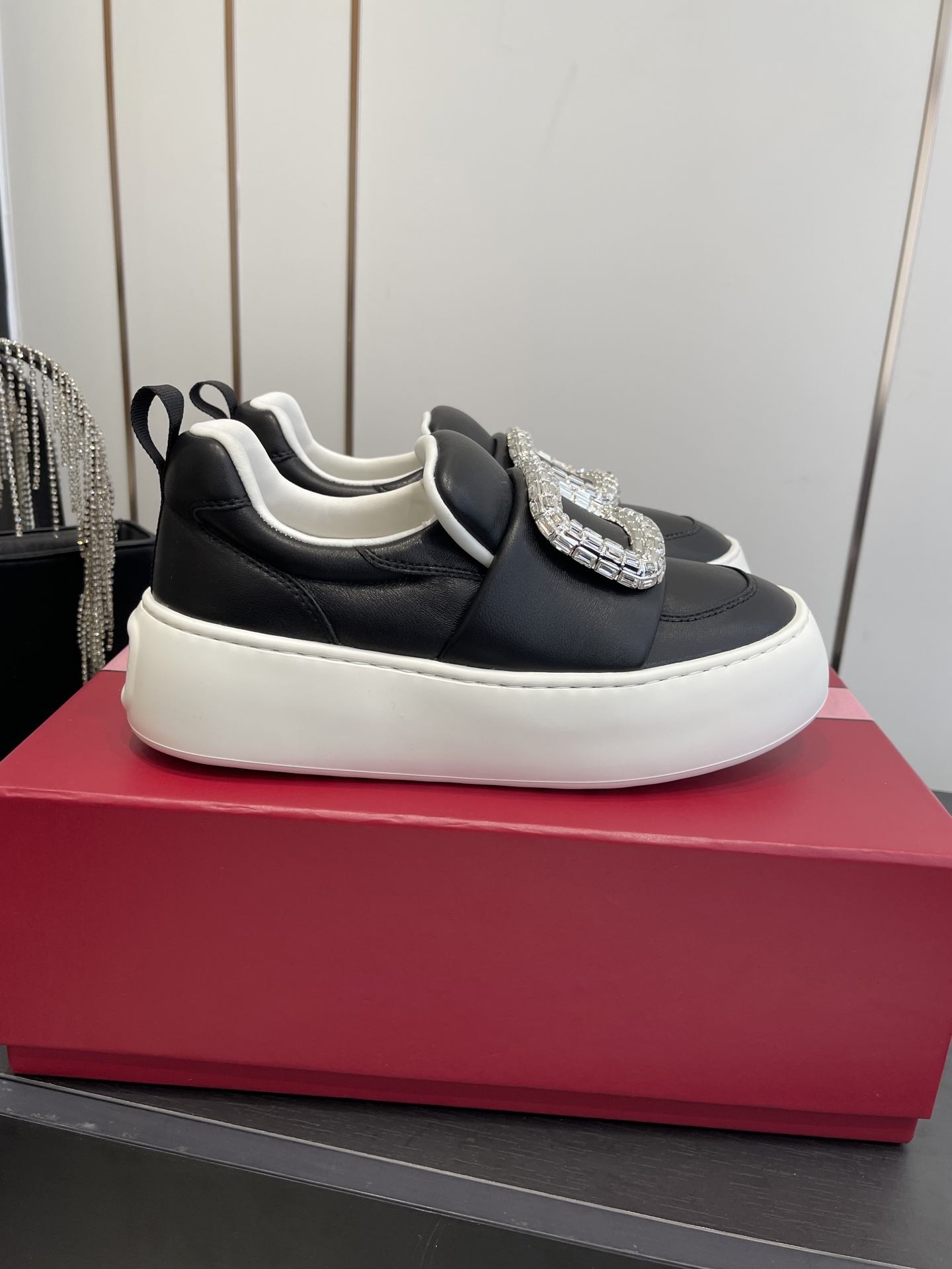 Roger Vivier Rhinestone buckle platform sneakers
