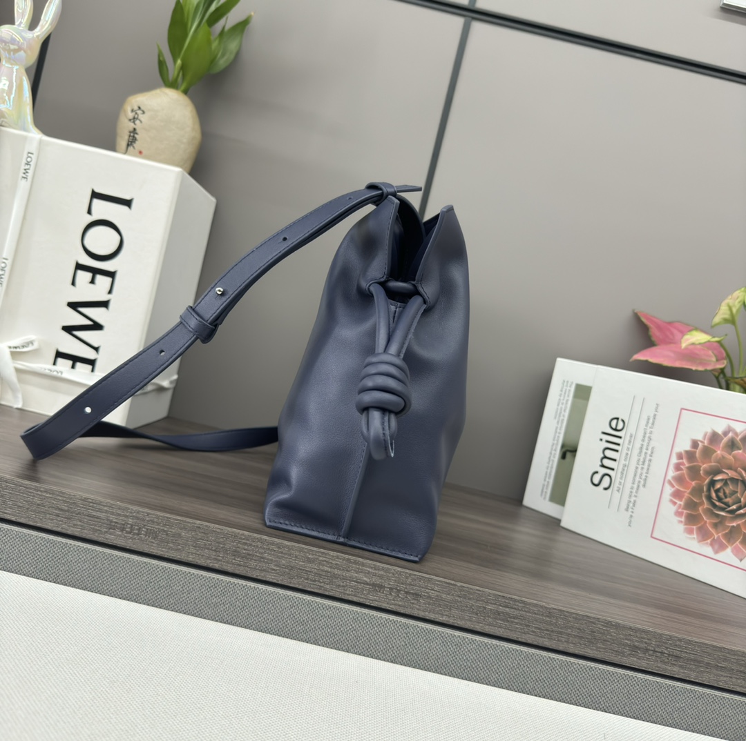 Loewe Medium Flamenco Nappa Clutch /Shoulder Strap-Navy blue