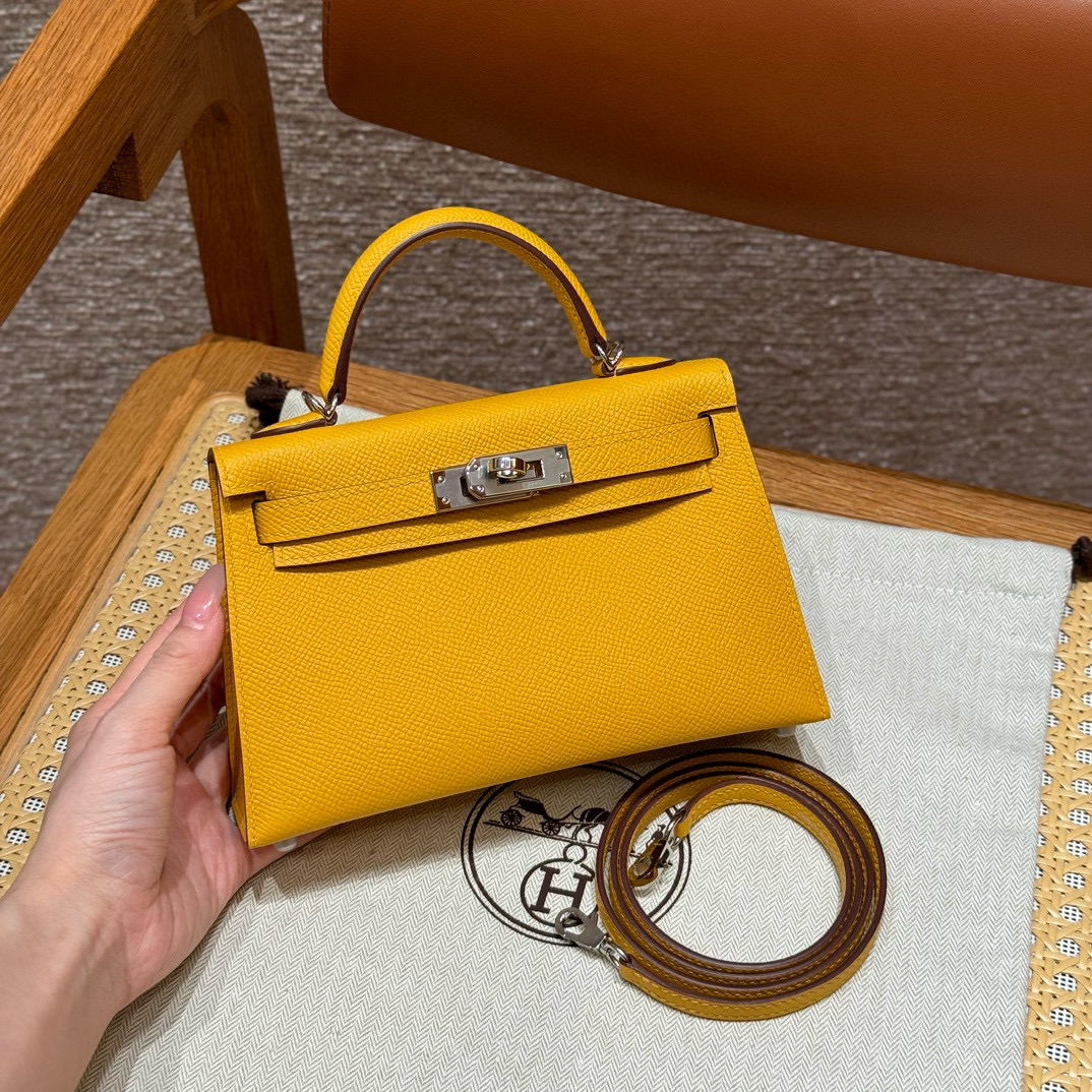 Hermes Jaune Ambre Epsom Mini Kelly 20 II