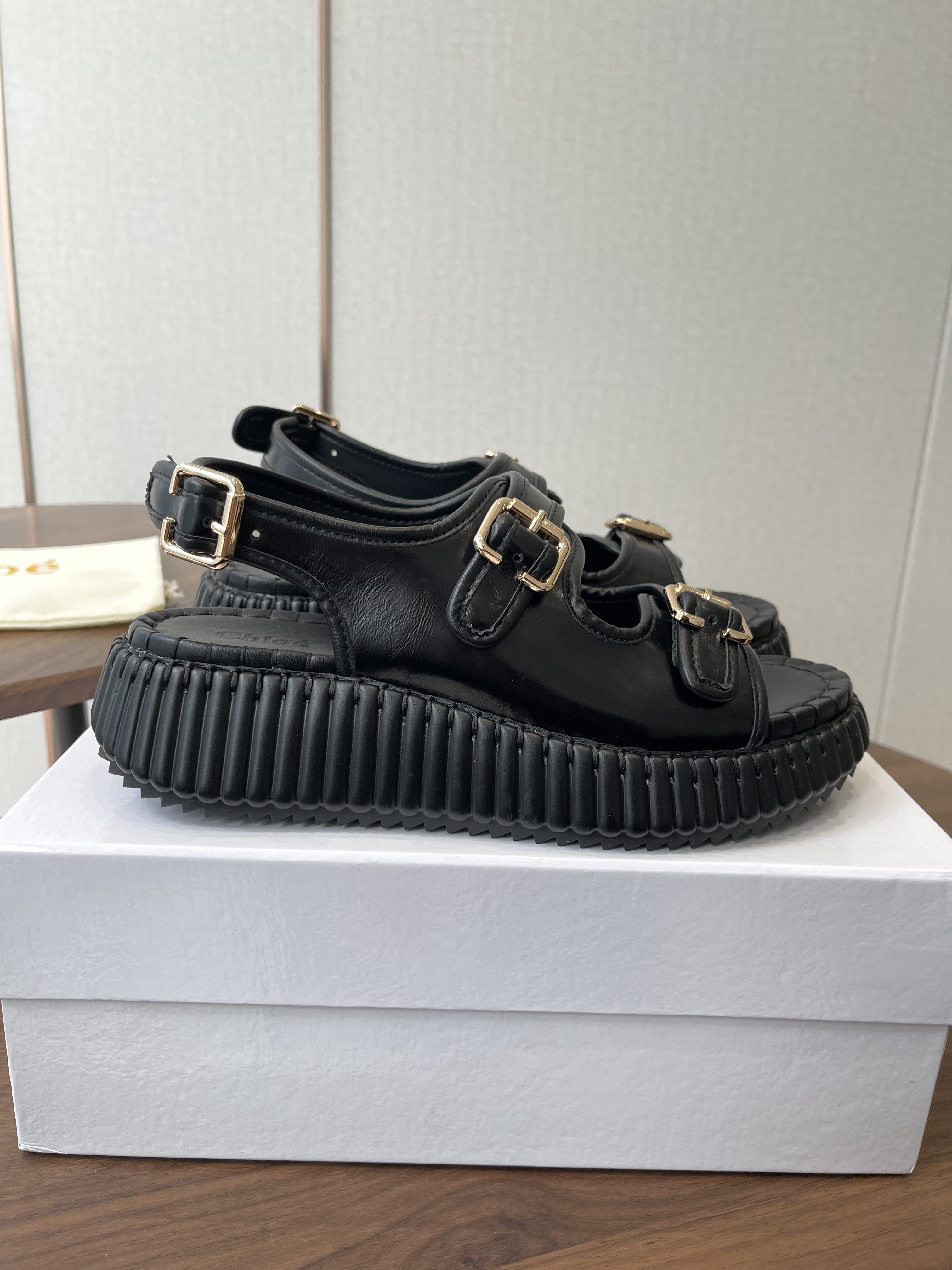 Chloe Nama Wedge Sandals