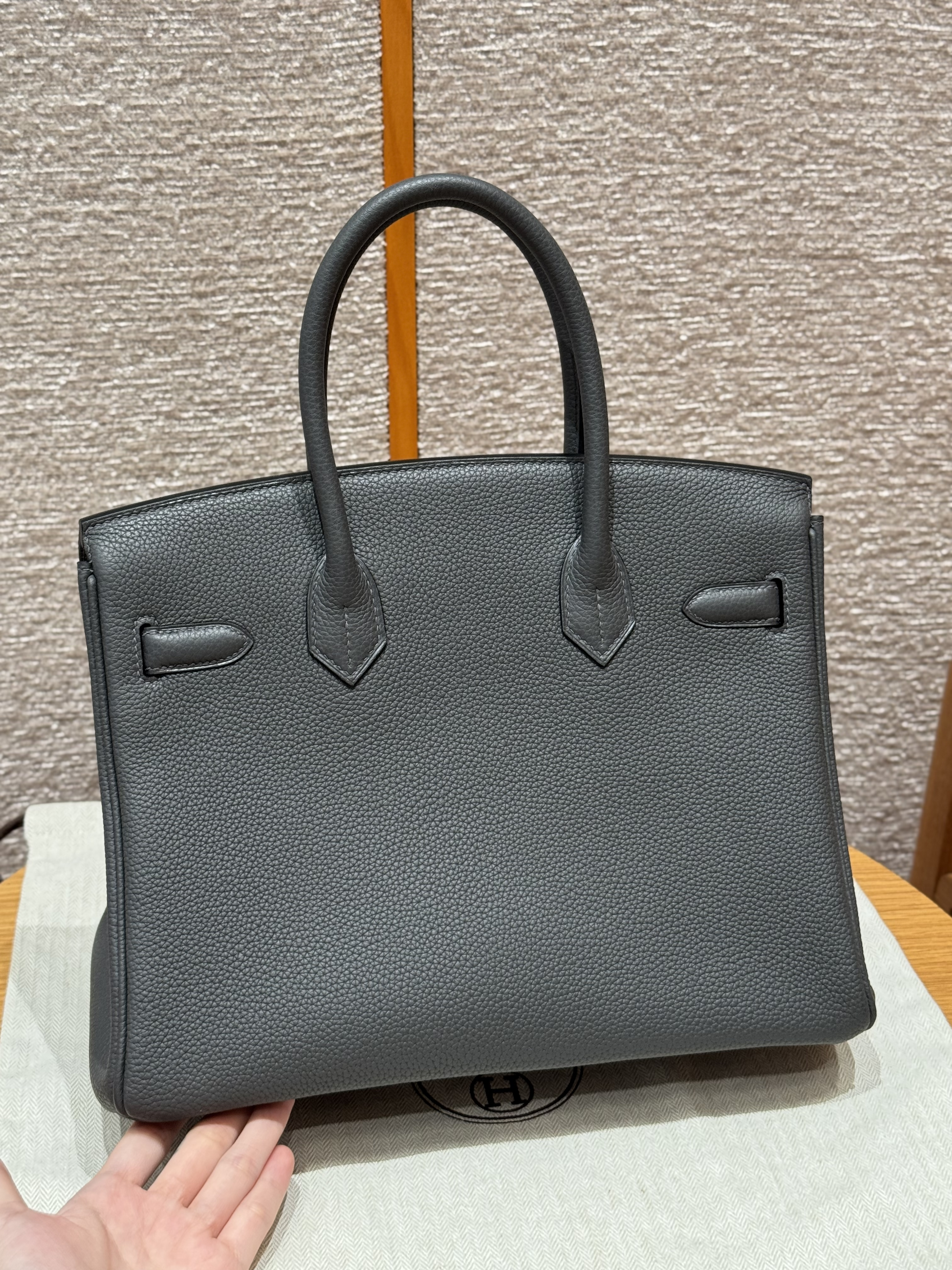 Hermes Graphite Togo Birkin 30 Bag
