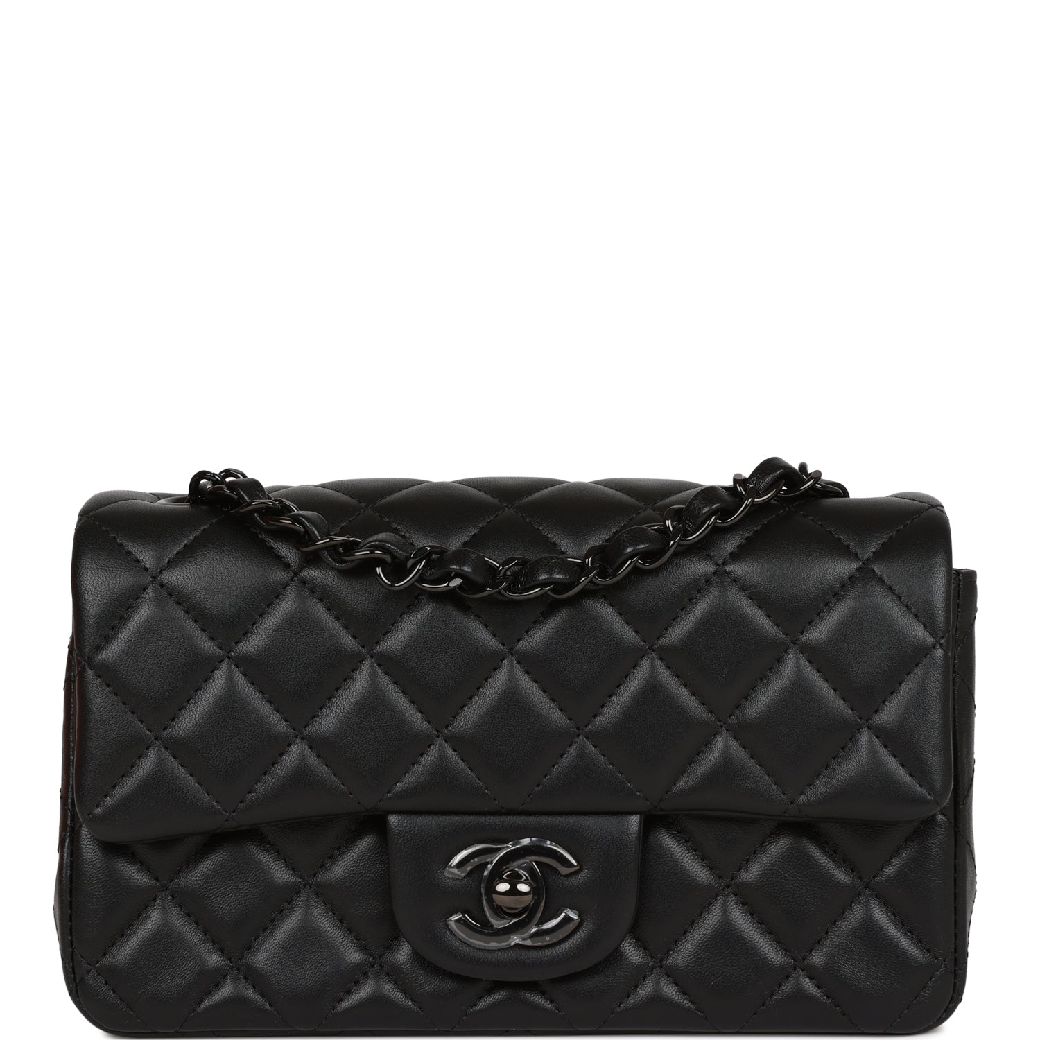 Chanel Mini Rectangular Flap Bag SO Black Lambskin Black Hardware for MR 1036347