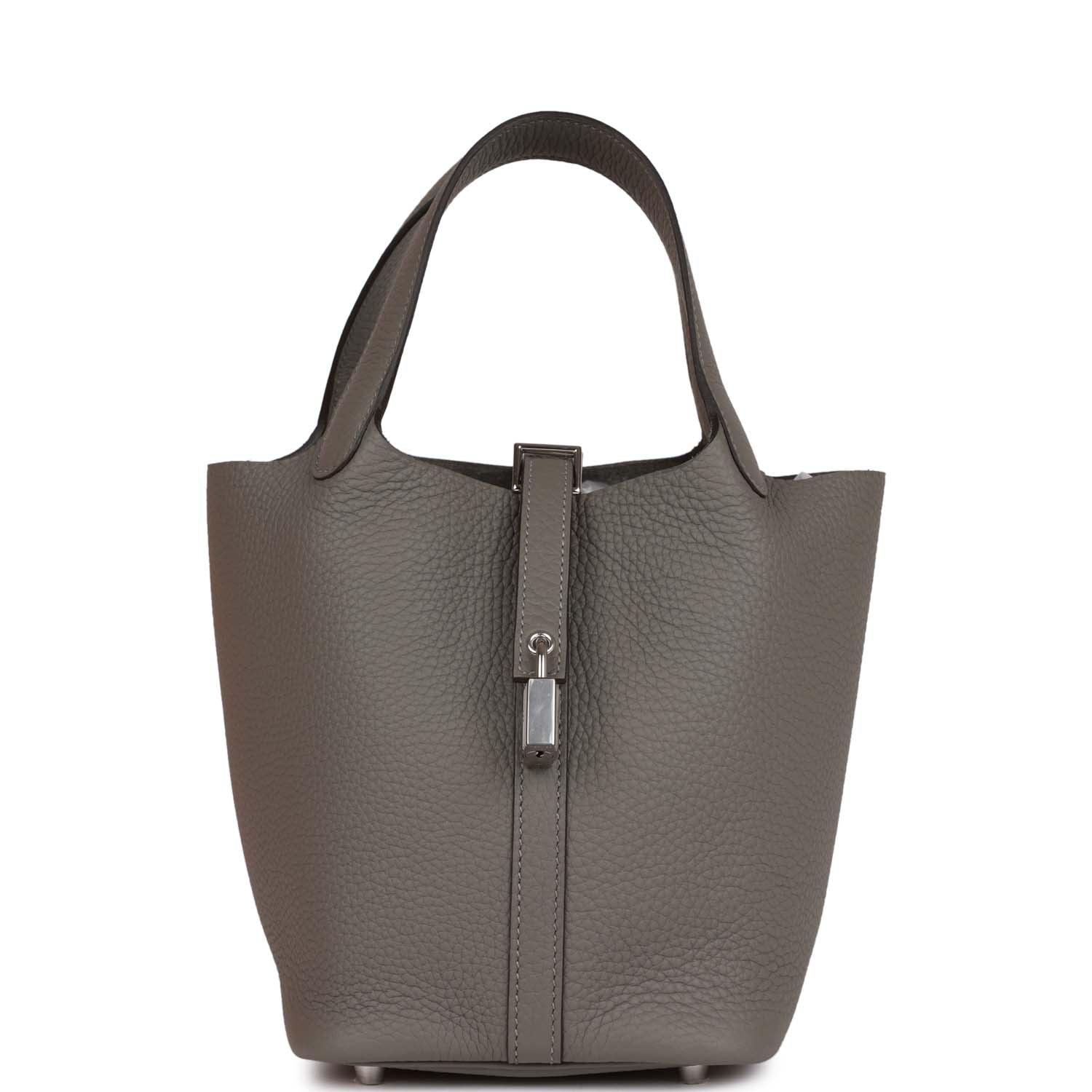 Hermes Picotin Lock 18 Gris Meyer Clemence Palladium Hardware 1145176
