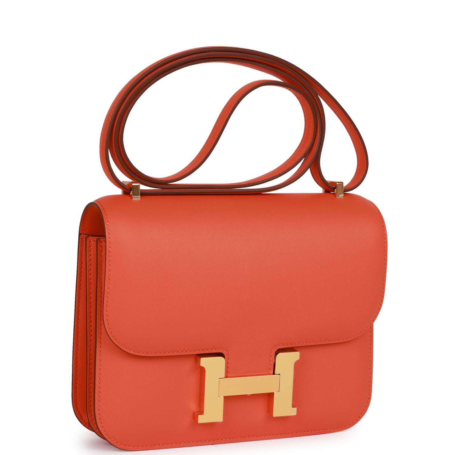 Hermes Constance 18 Orange Swift Gold Hardware 159027