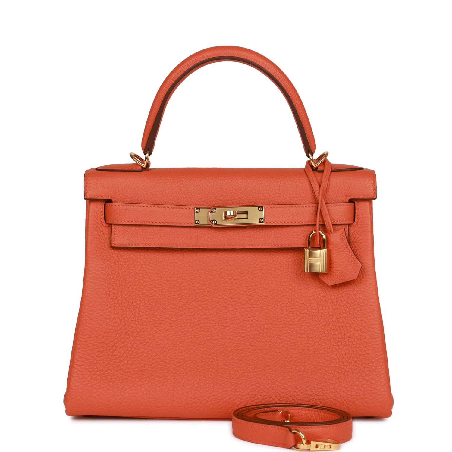 Hermes Kelly Retourne 28 Orange Togo Gold Hardware 953093