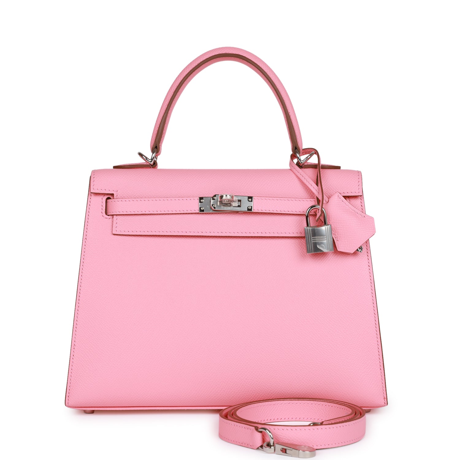 Hermes Kelly Sellier 25 Rose Confetti Epsom Palladium Hardware 1400391