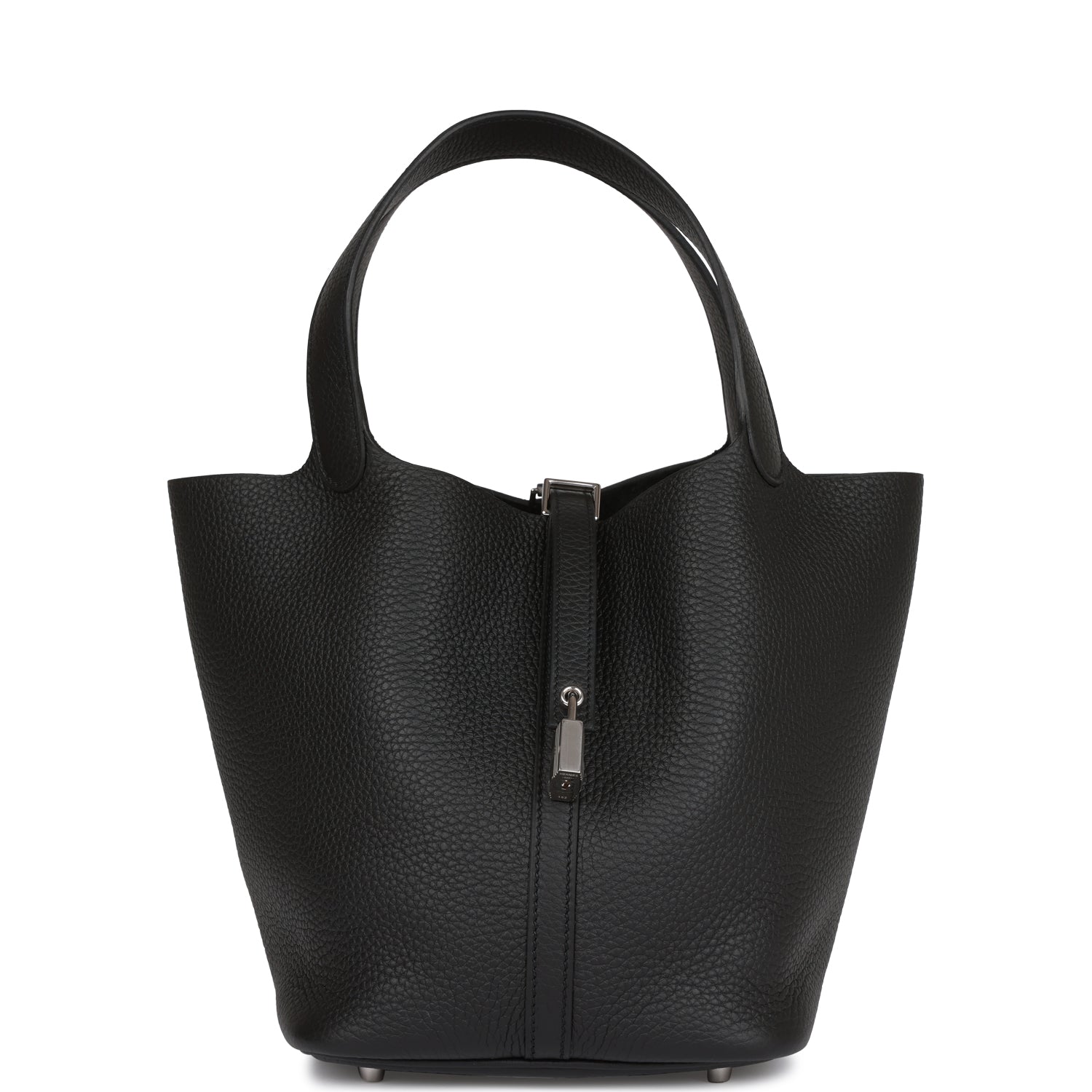Hermes Black Clemence Picotin Lock 22cm Palladium Hardware 981236
