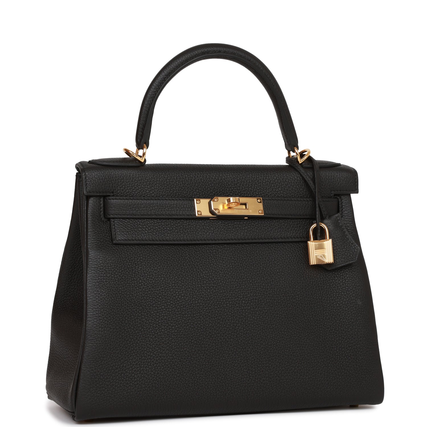 Hermes Kelly Retourne 28 Black Togo Gold Hardware 1428352