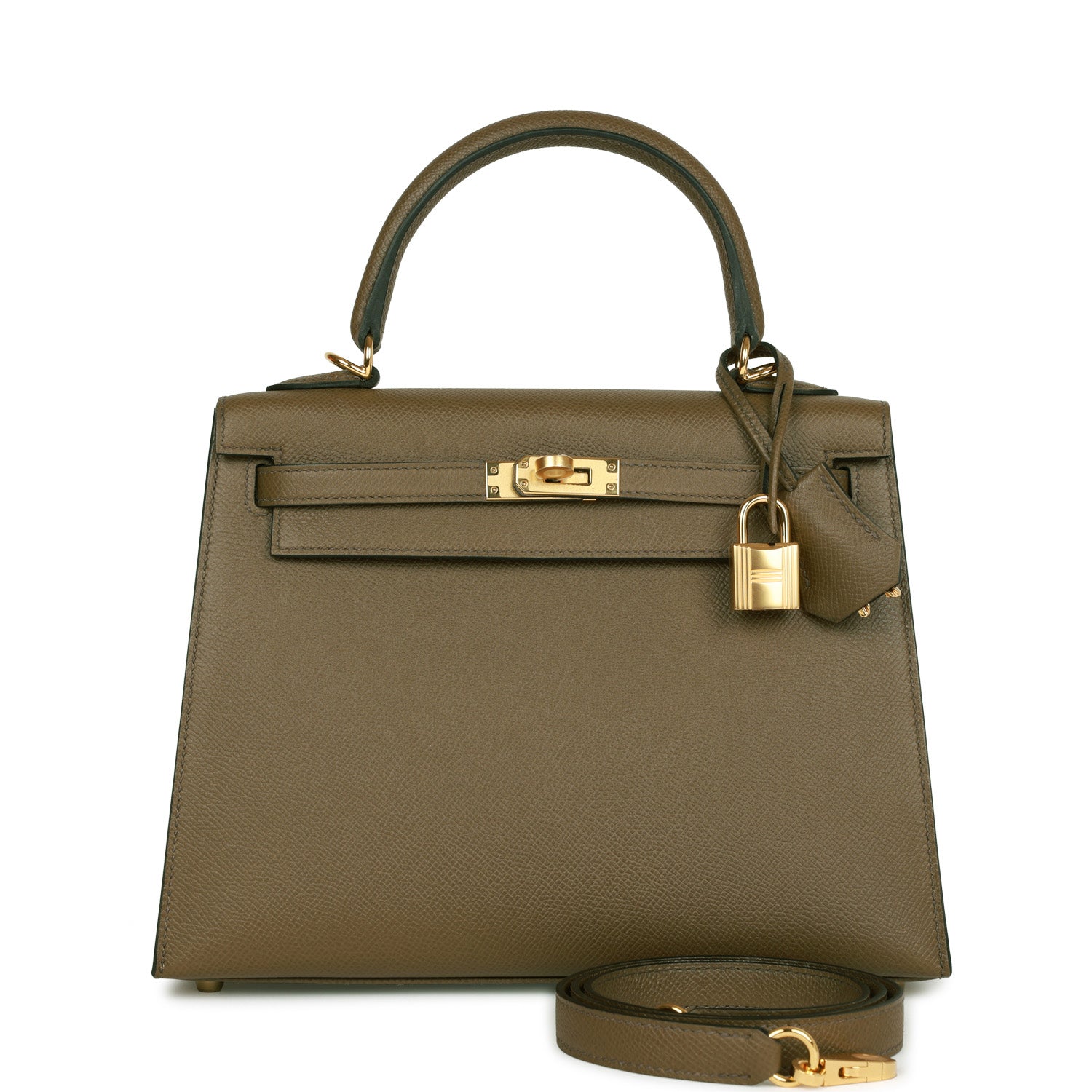 Hermes Kelly Sellier 25 Vert Olive Epsom Gold Hardware 1009850