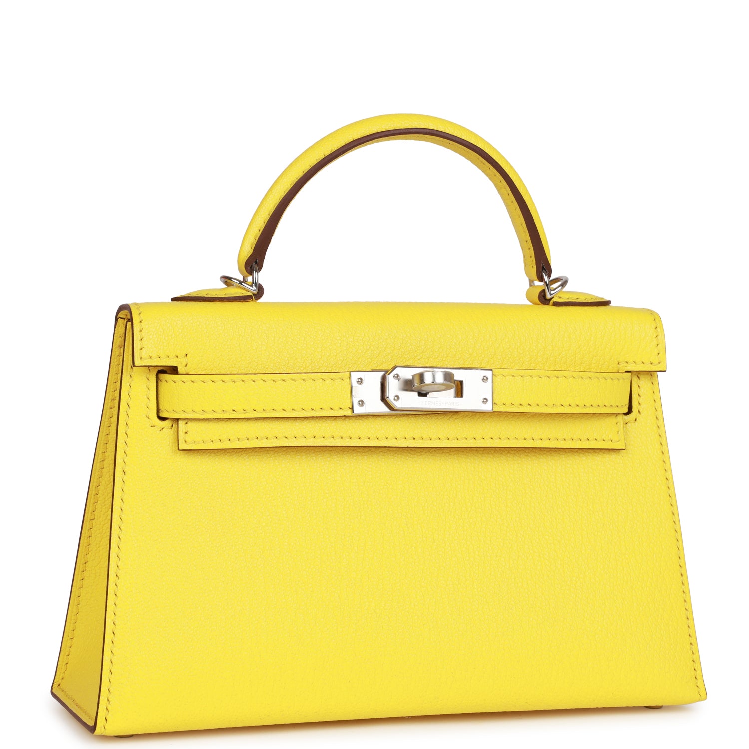 Hermes Kelly Sellier 20 Jaune Citron Chèvre Palladium Hardware 1426895