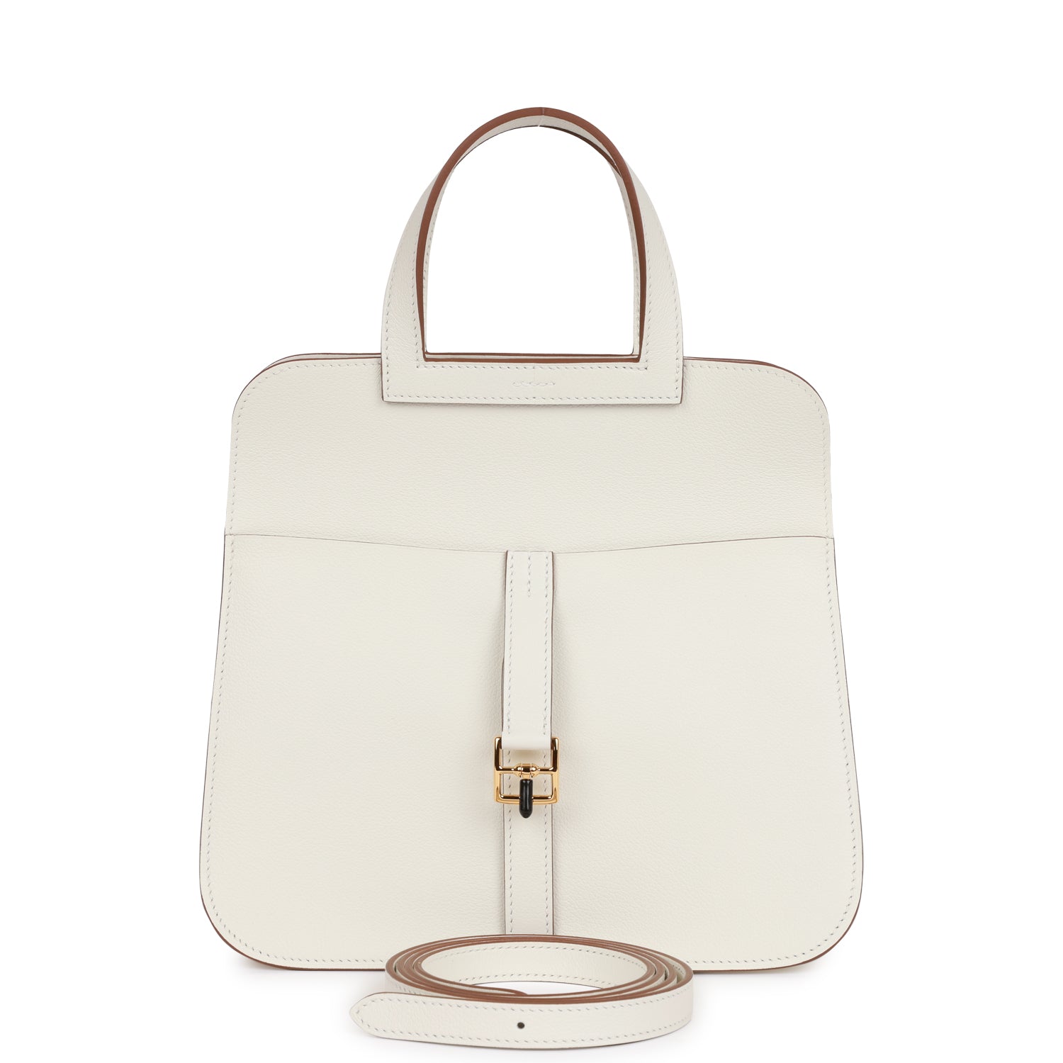 Hermes Halzan 25 White Evercolor Gold Hardware 1350593