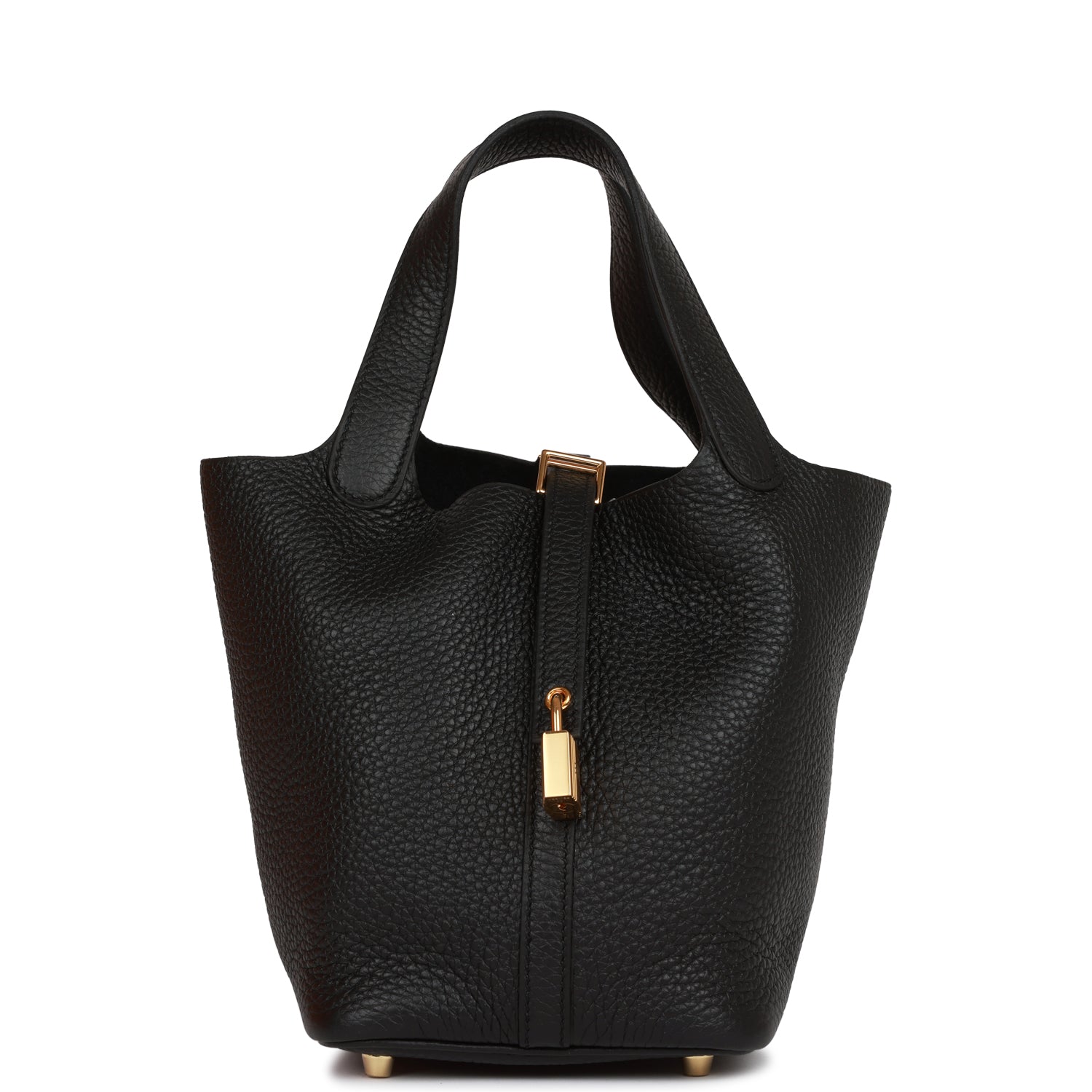Hermes Picotin Lock 18 Black Clemence Gold Hardware 1387163