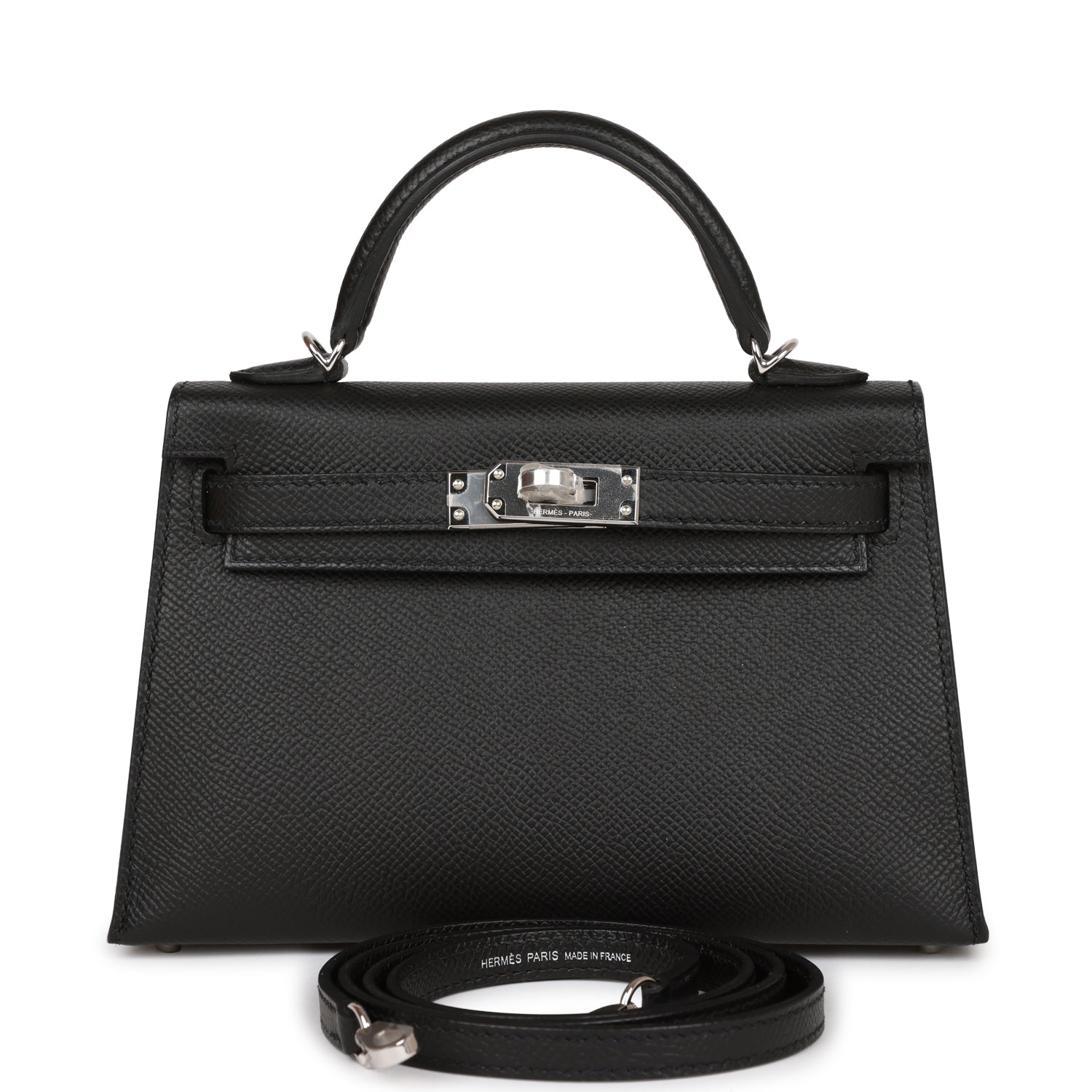Hermes Kelly Sellier 20 Black Epsom Palladium Hardware 1424006