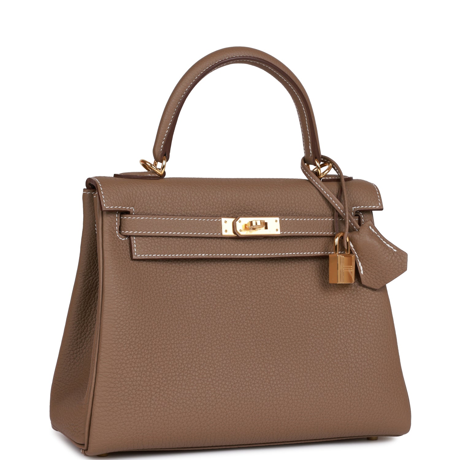 Hermes Kelly Retourne 25 Etoupe Togo Gold Hardware 1406745