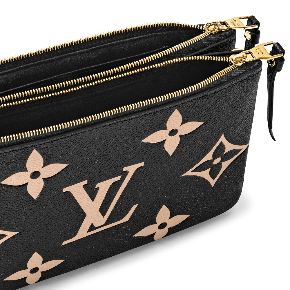 Double Zip Pochette Bicolour Monogram Empreinte Leather M80787