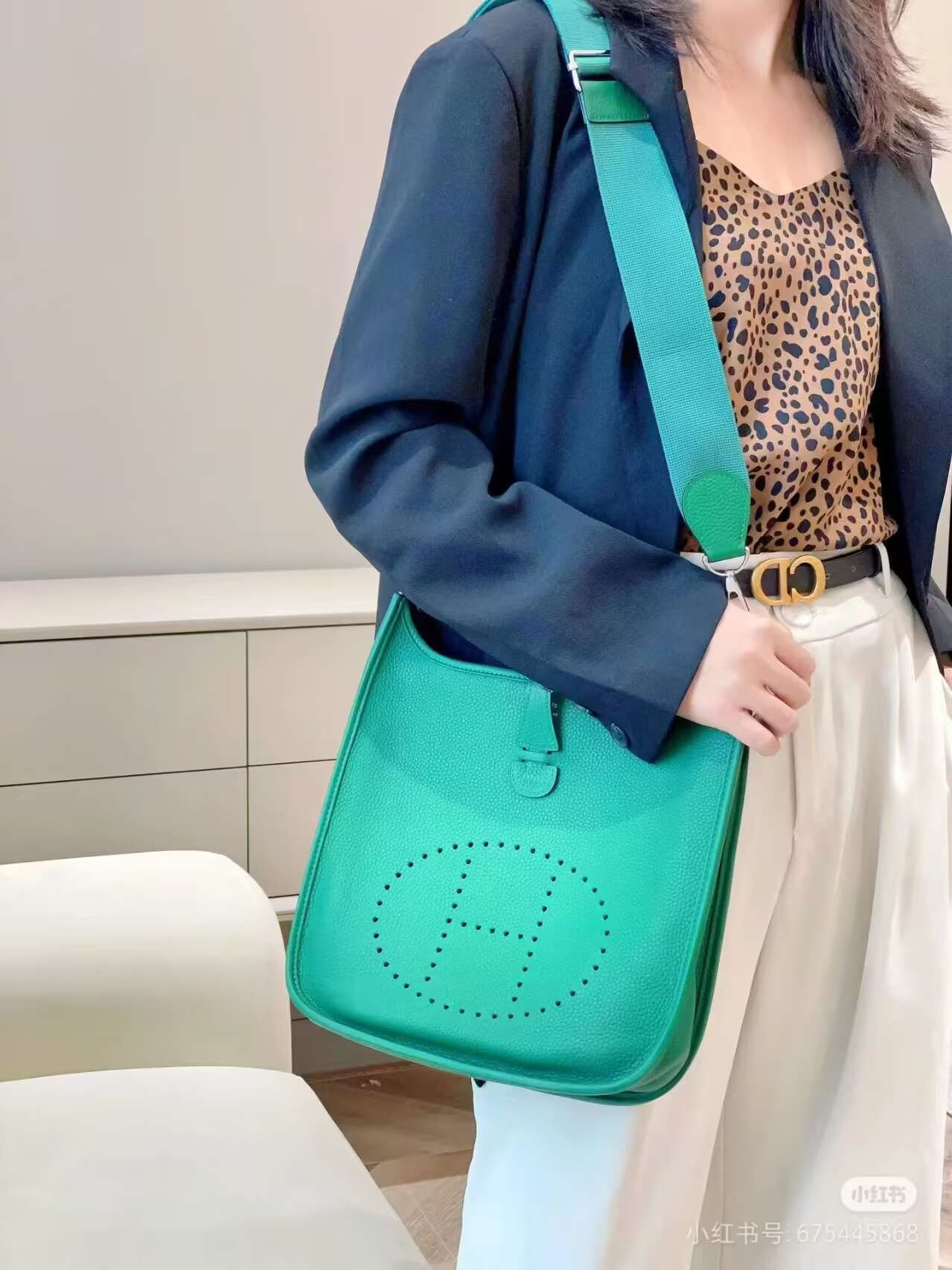 Hermes Evelyne III PM Vert Jade Clemence Gold Hardware 1206586