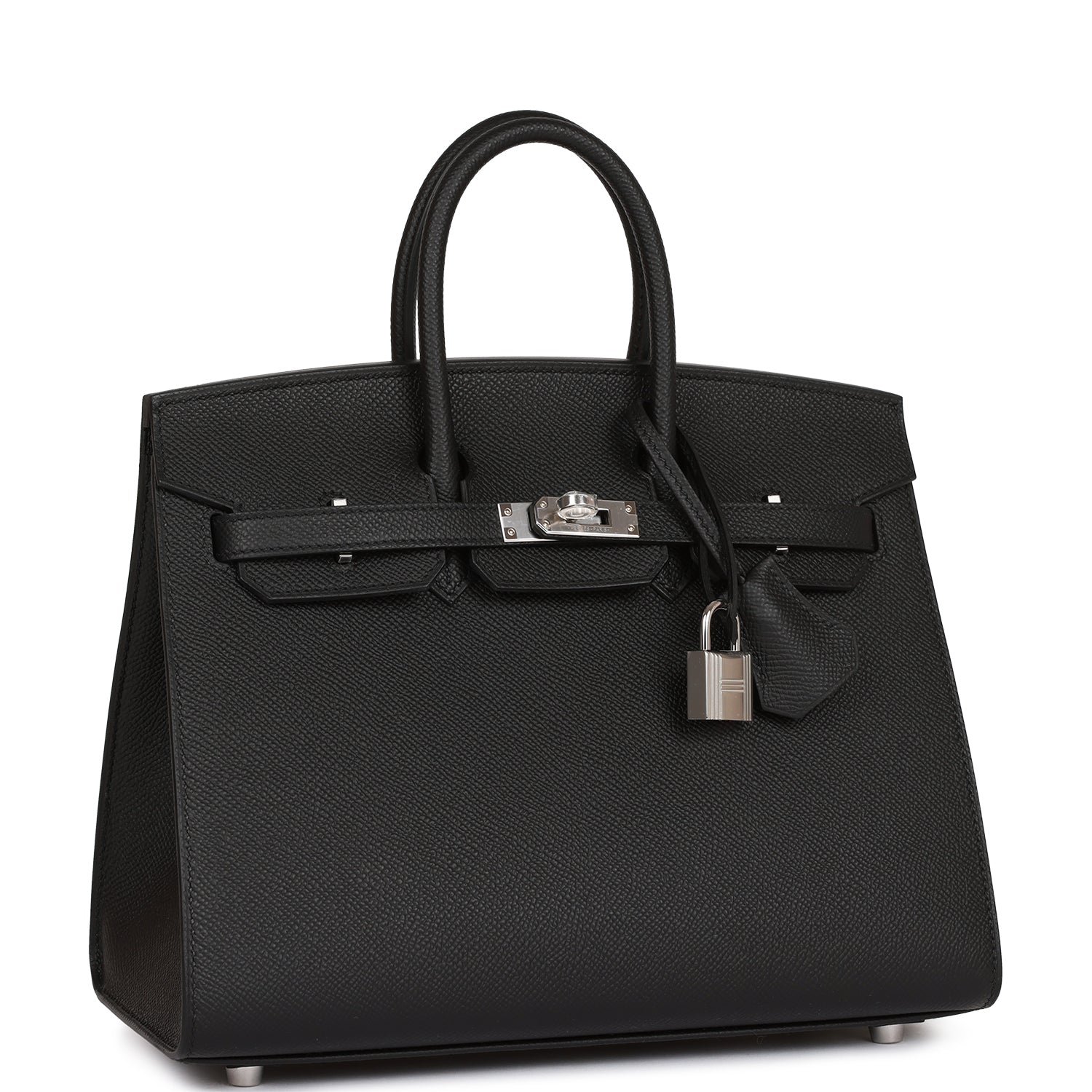 Hermes Birkin Sellier 25 Black Epsom Palladium Hardware 1378691