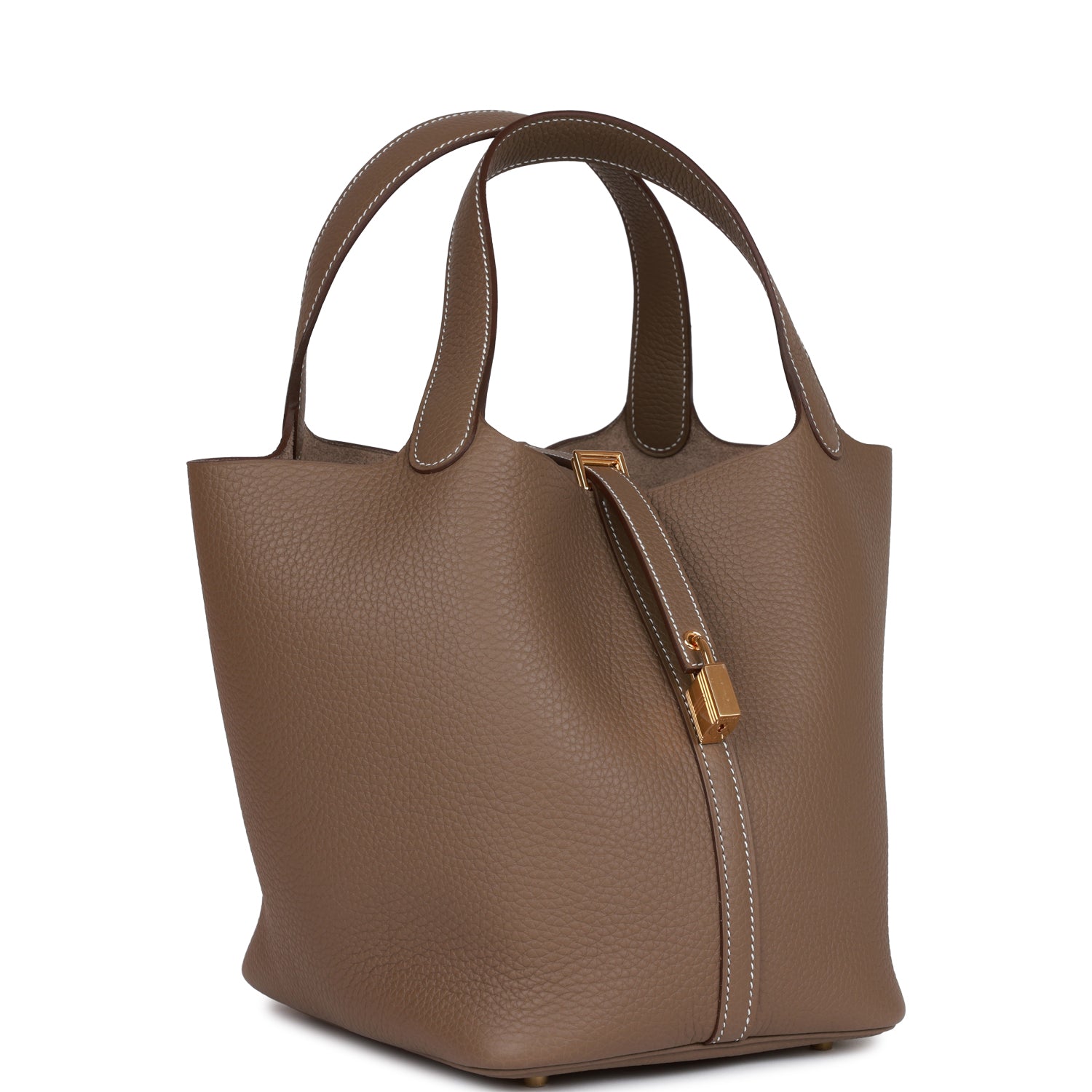 Hermes Picotin Lock 22 Etoupe Clemence Gold Hardware H060991CC89