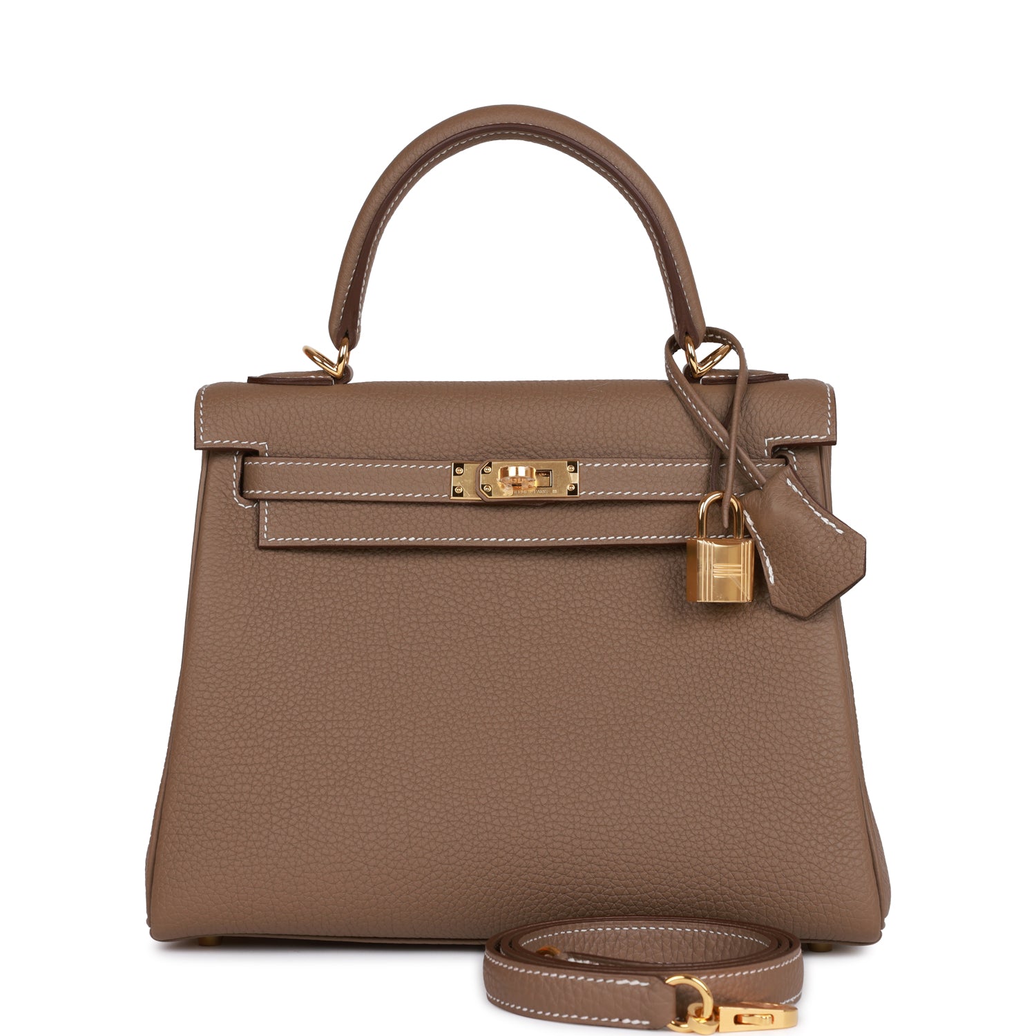 Hermes Kelly Retourne 25 Etoupe Togo Gold Hardware 1406745