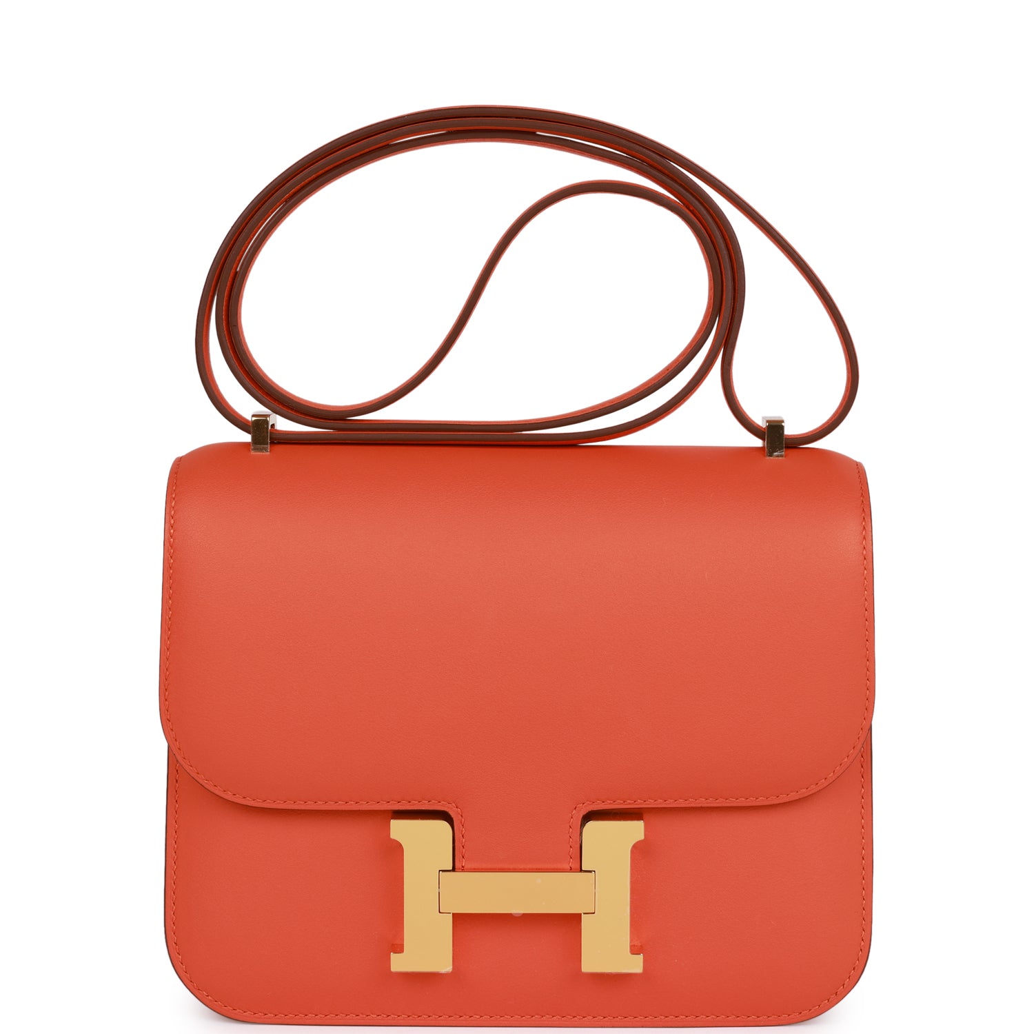 Hermes Constance 18 Orange Swift Gold Hardware 159027