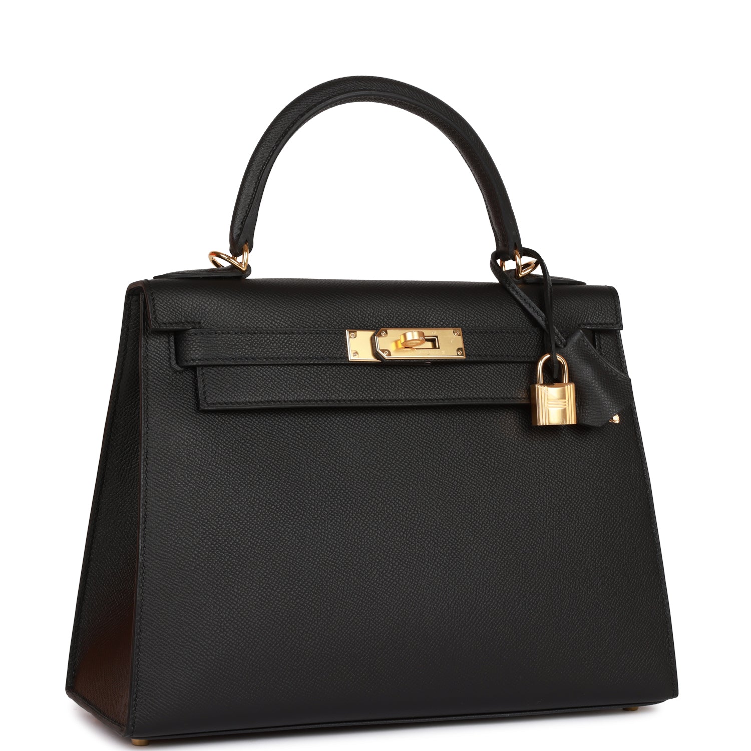 Hermes Kelly Sellier 28 Black Epsom Gold Hardware 1367792