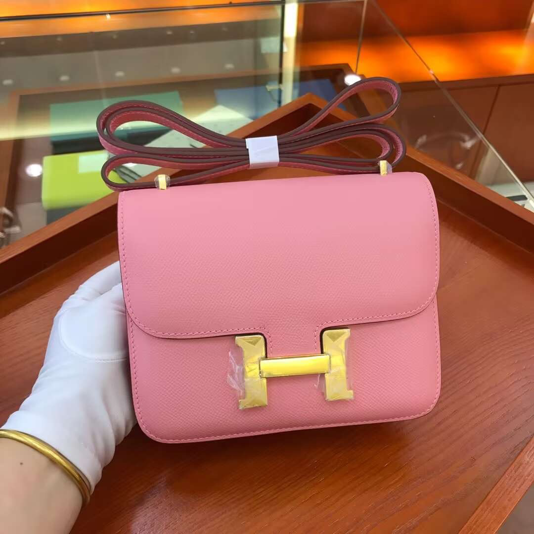 Hermes Constance 18 Bubblegum Epsom Palladium Hardware 890452
