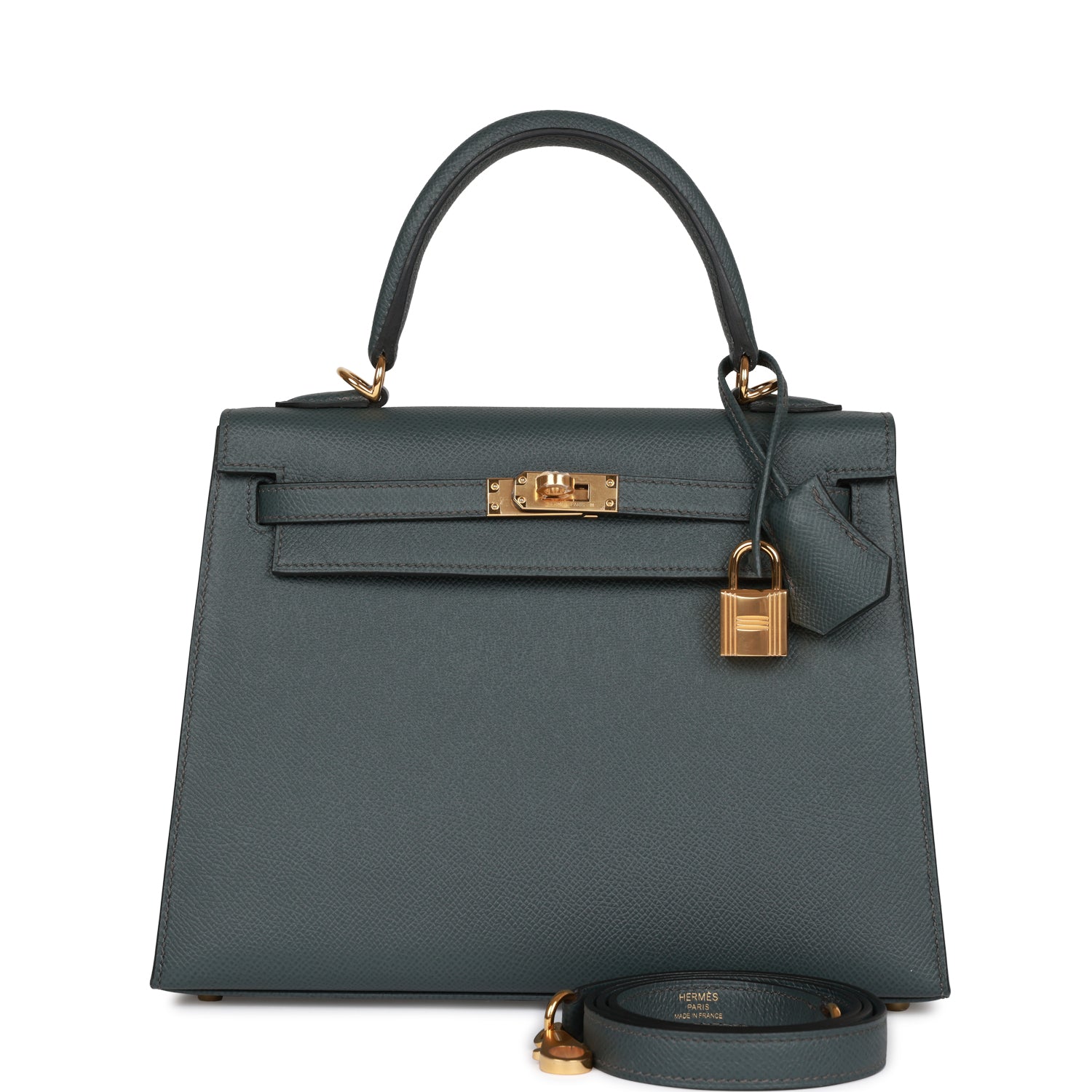 Hermes Kelly Sellier 25 Bleu Orage Epsom Gold Hardware 1346917