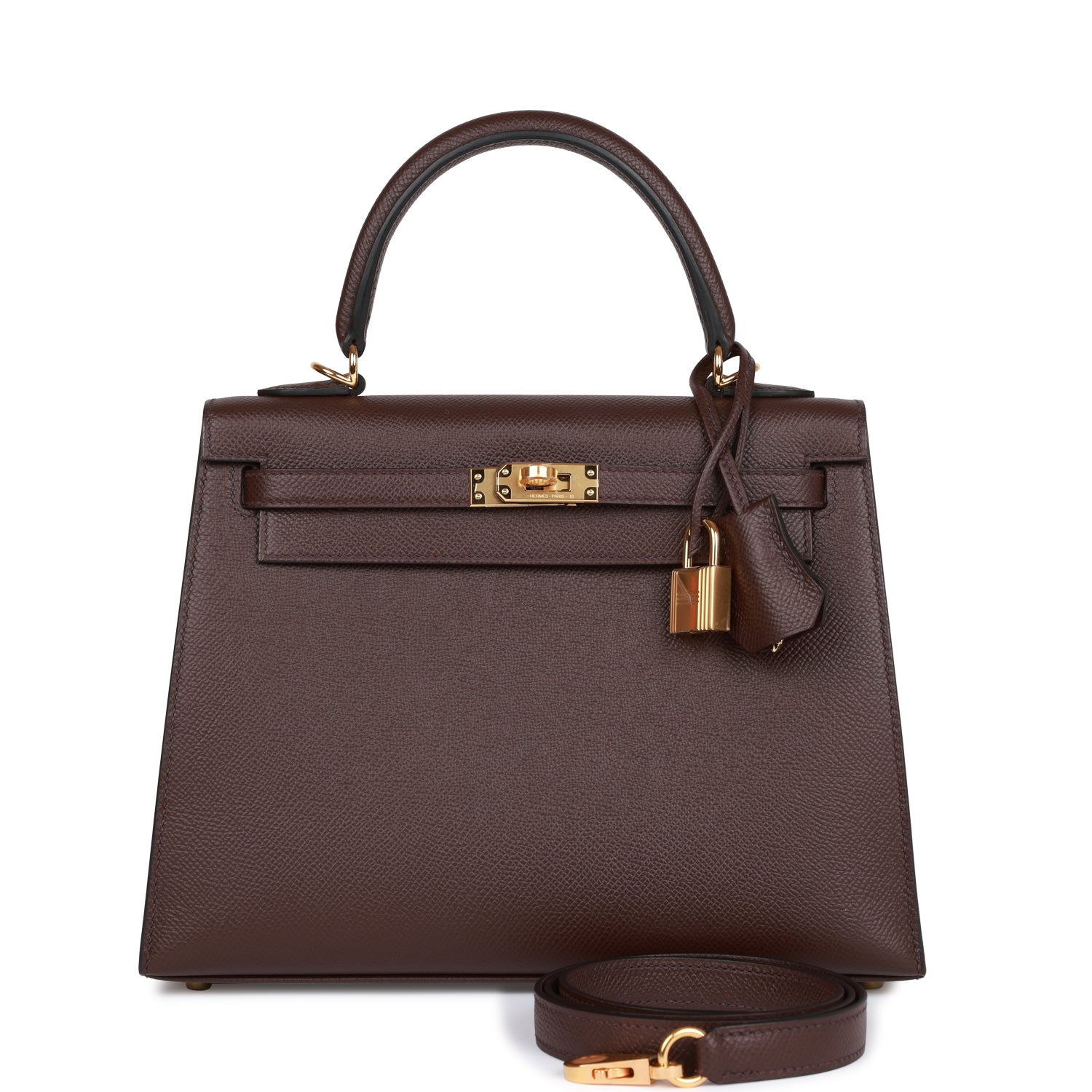 Hermes Kelly Sellier 25 Rouge Sellier Epsom Gold Hardware 177051