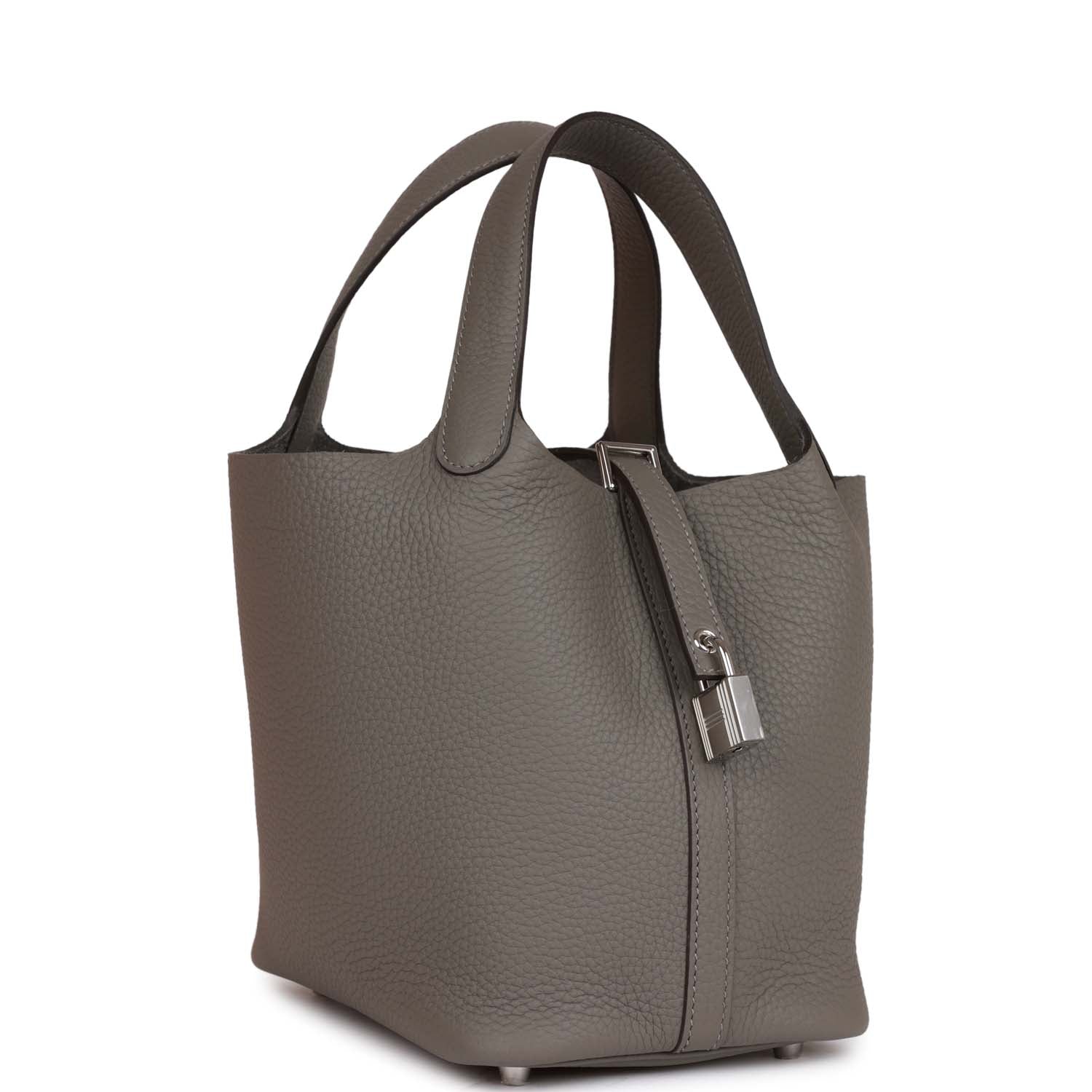 Hermes Picotin Lock 18 Gris Meyer Clemence Palladium Hardware 1145176
