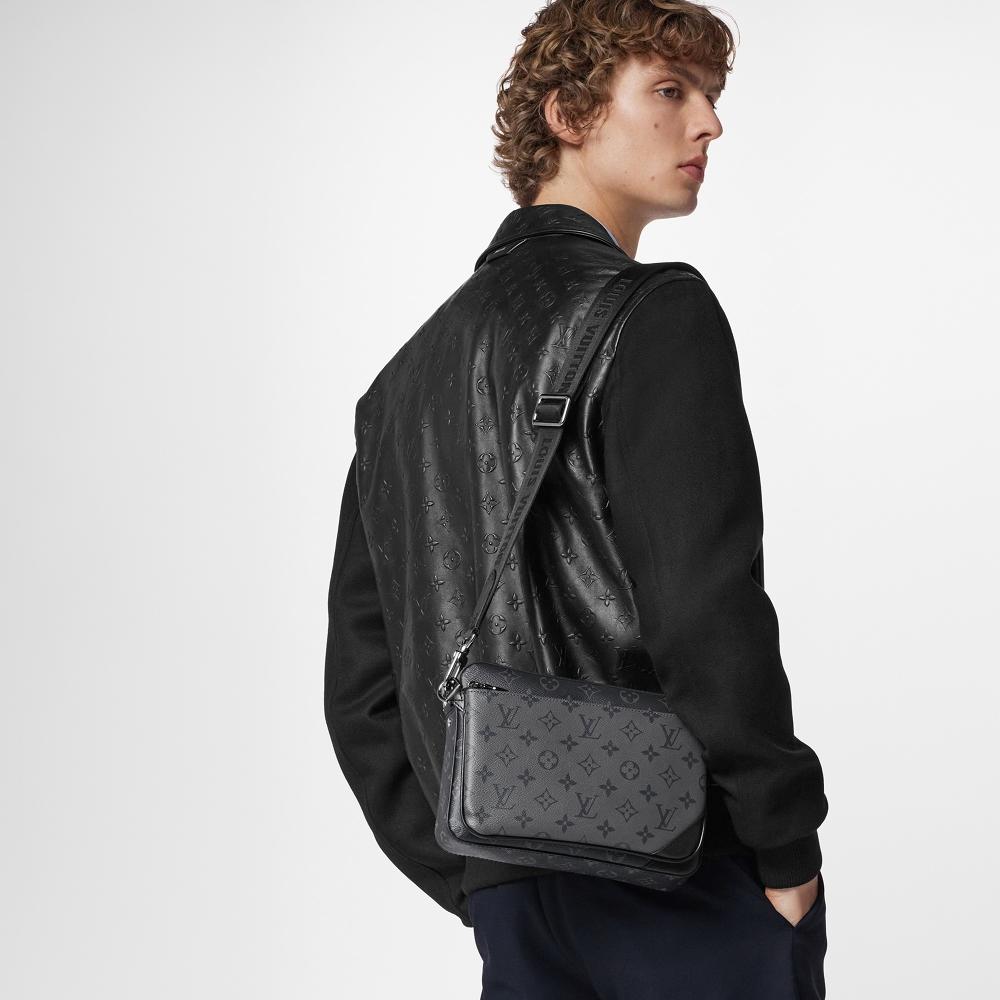 TRIO MESSENGER Monogram Eclipse Canvas M69443