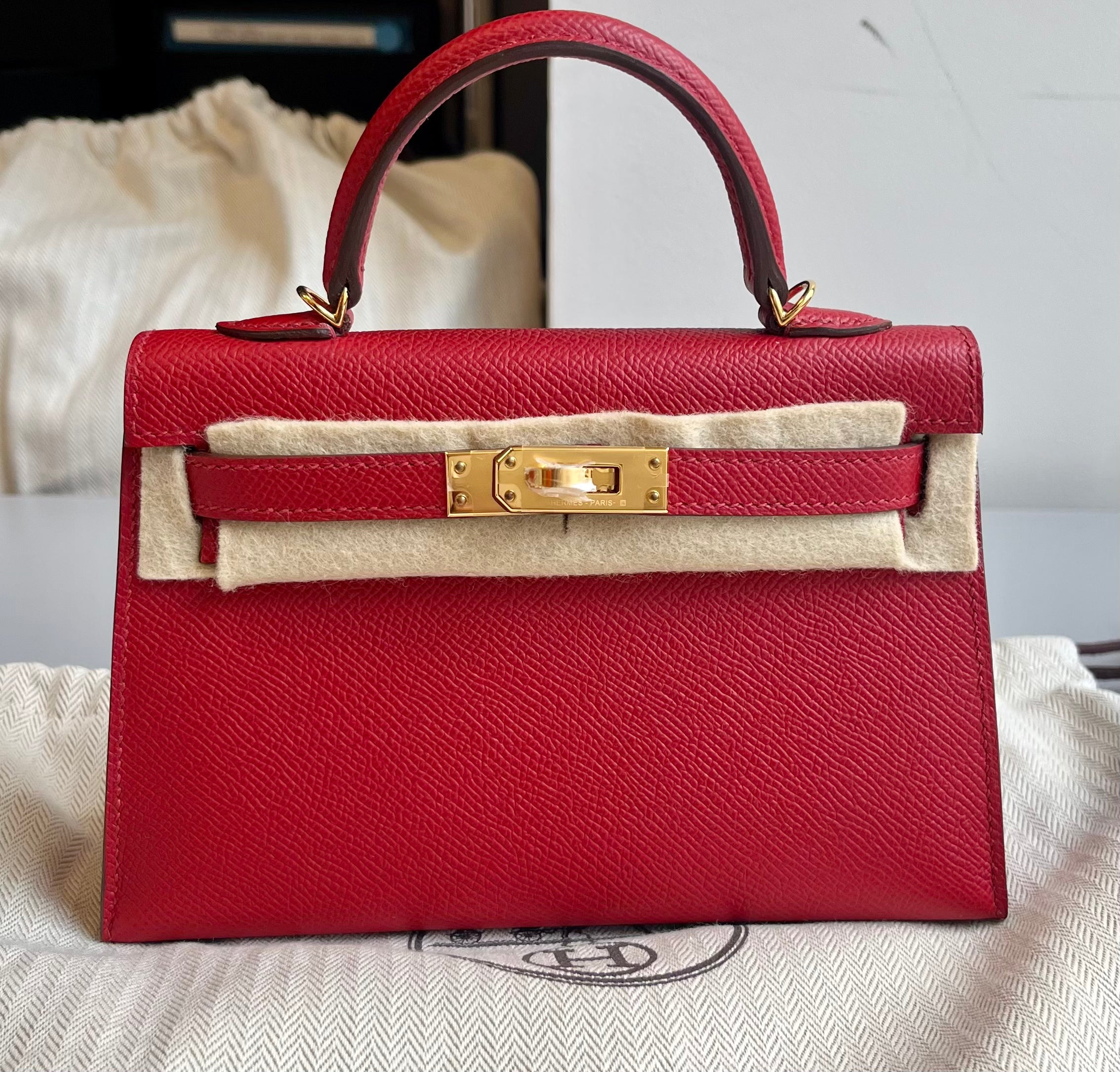Hermes Kelly Sellier 20 Rouge Piment Epsom Gold Hardware 500163